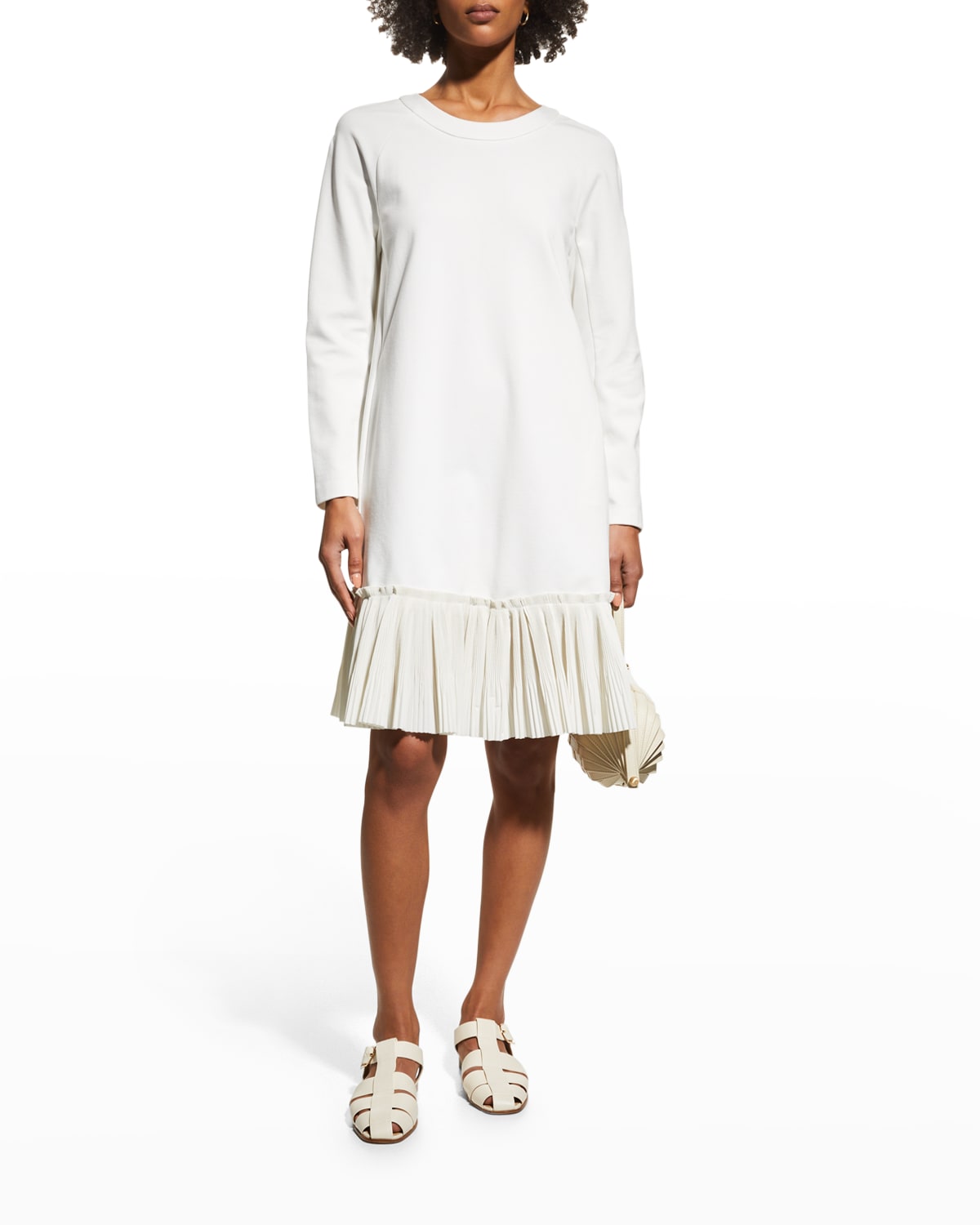 MeimeiJ Pleated ButtonDown BiColor Cardigan Neiman Marcus