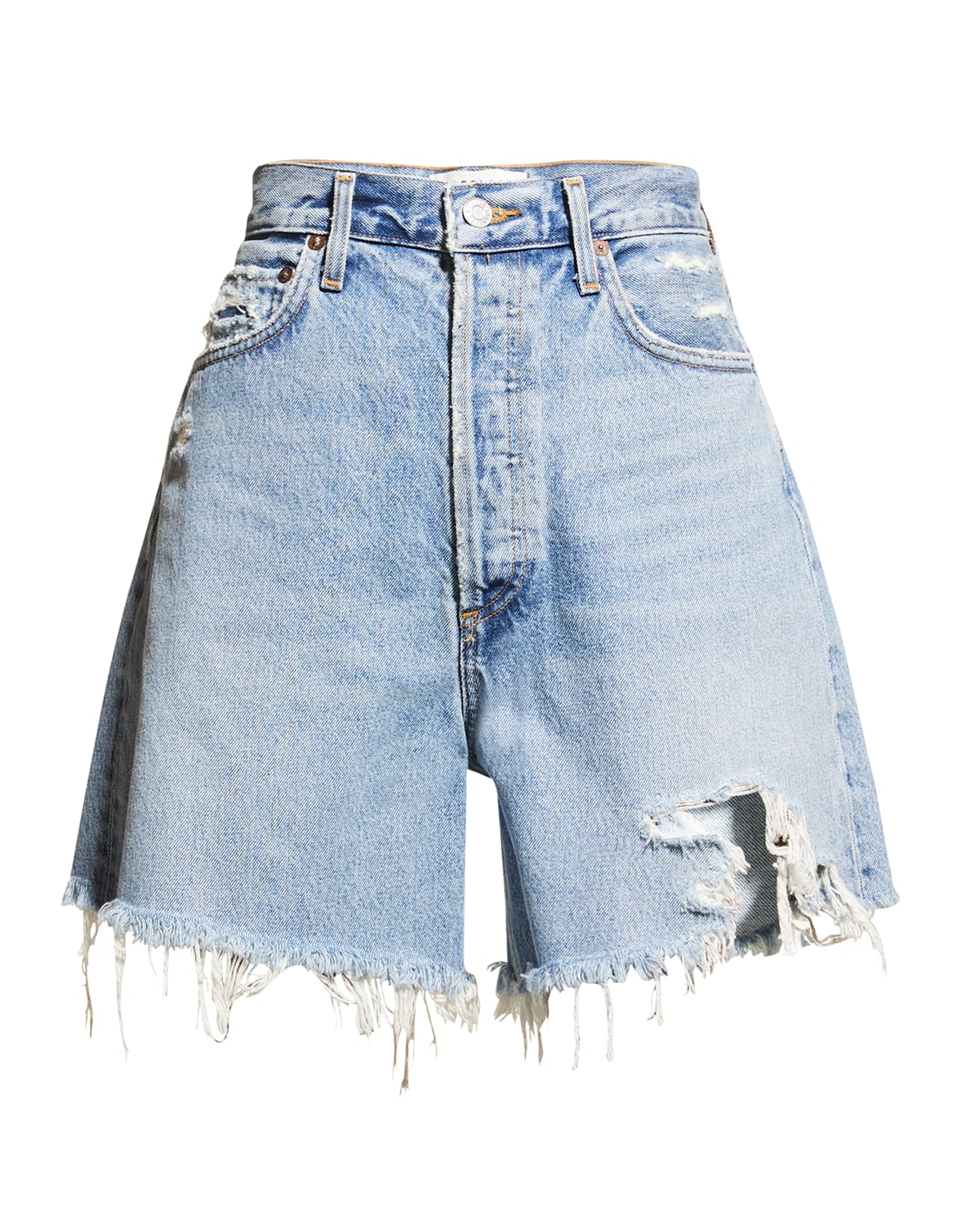 MOUSSY VINTAGE Montclair Distressed High Rise Jean Shorts | Neiman Marcus