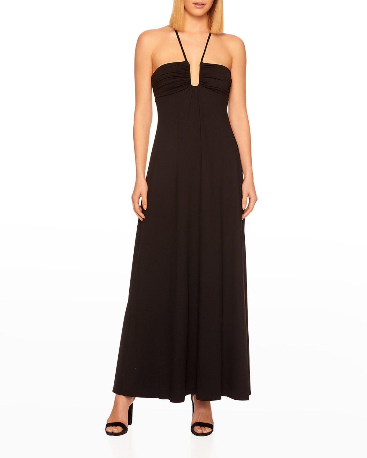 Keyhole String Maxi Halter Dress