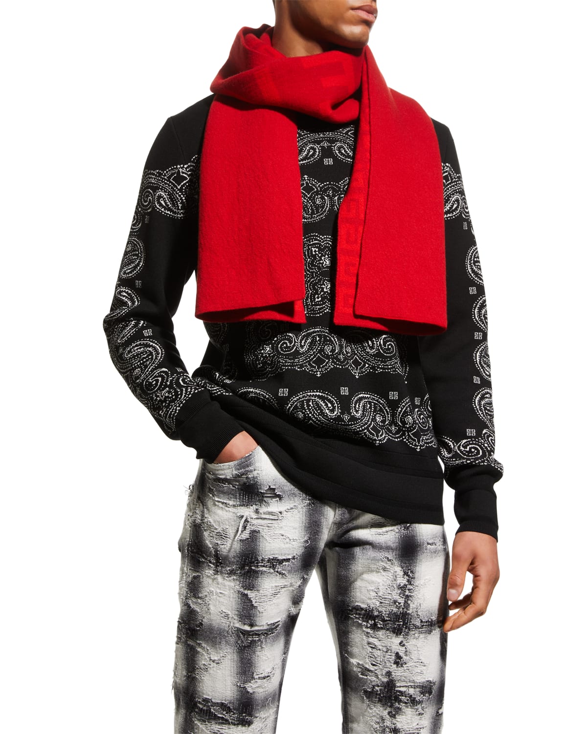 Alonpi Men's Cashmere Degradé Rectangle Scarf Neiman Marcus