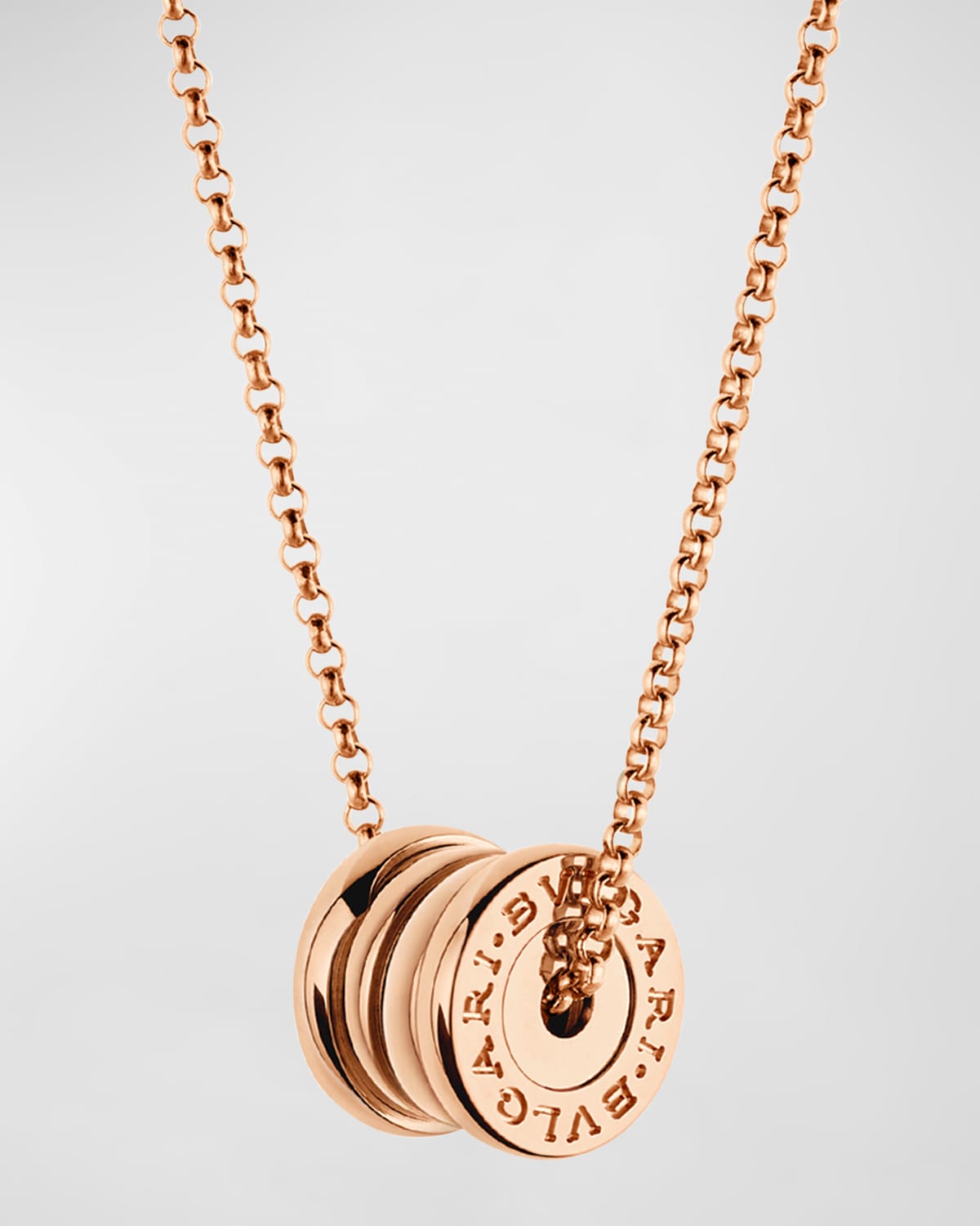 BVLGARI B.Zero1 18k Rose Gold Necklace With Diamonds | Neiman Marcus