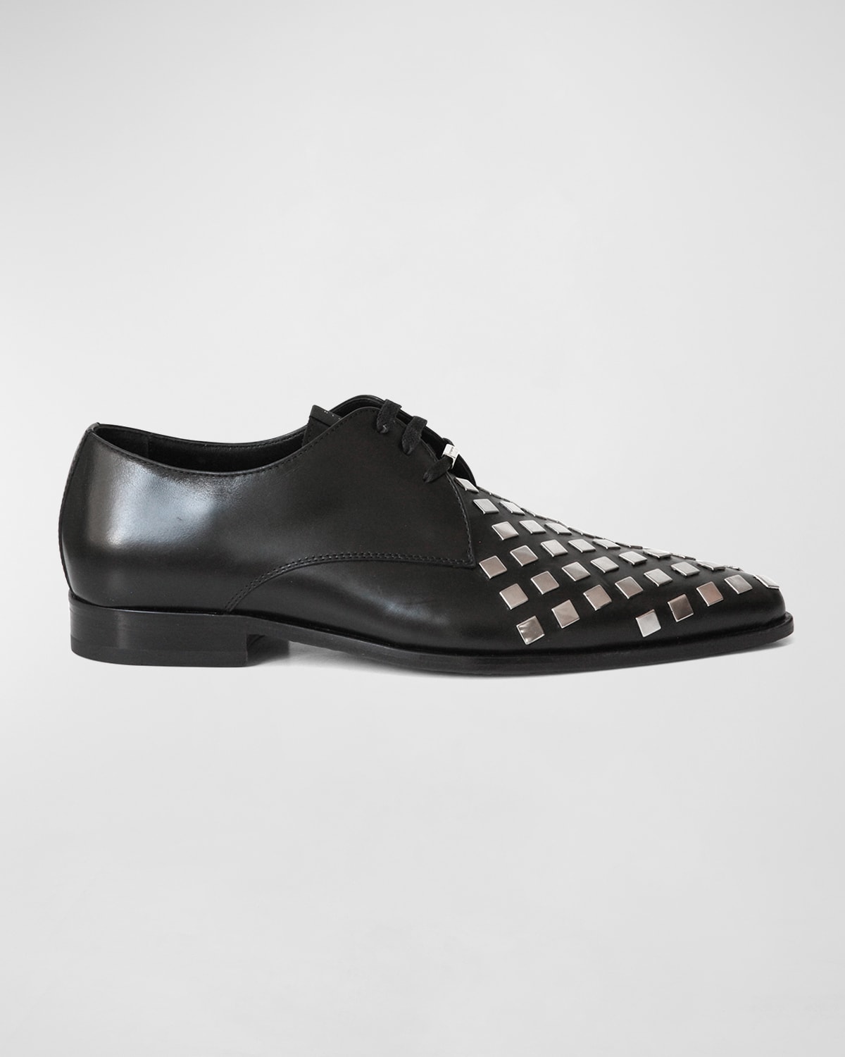 John Richmond Men's Studded Lug Sole Derby Shoes | Neiman Marcus