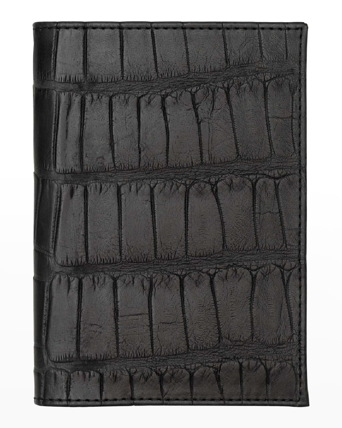 Abas Traditional Alligator Passport Holder Neiman Marcus