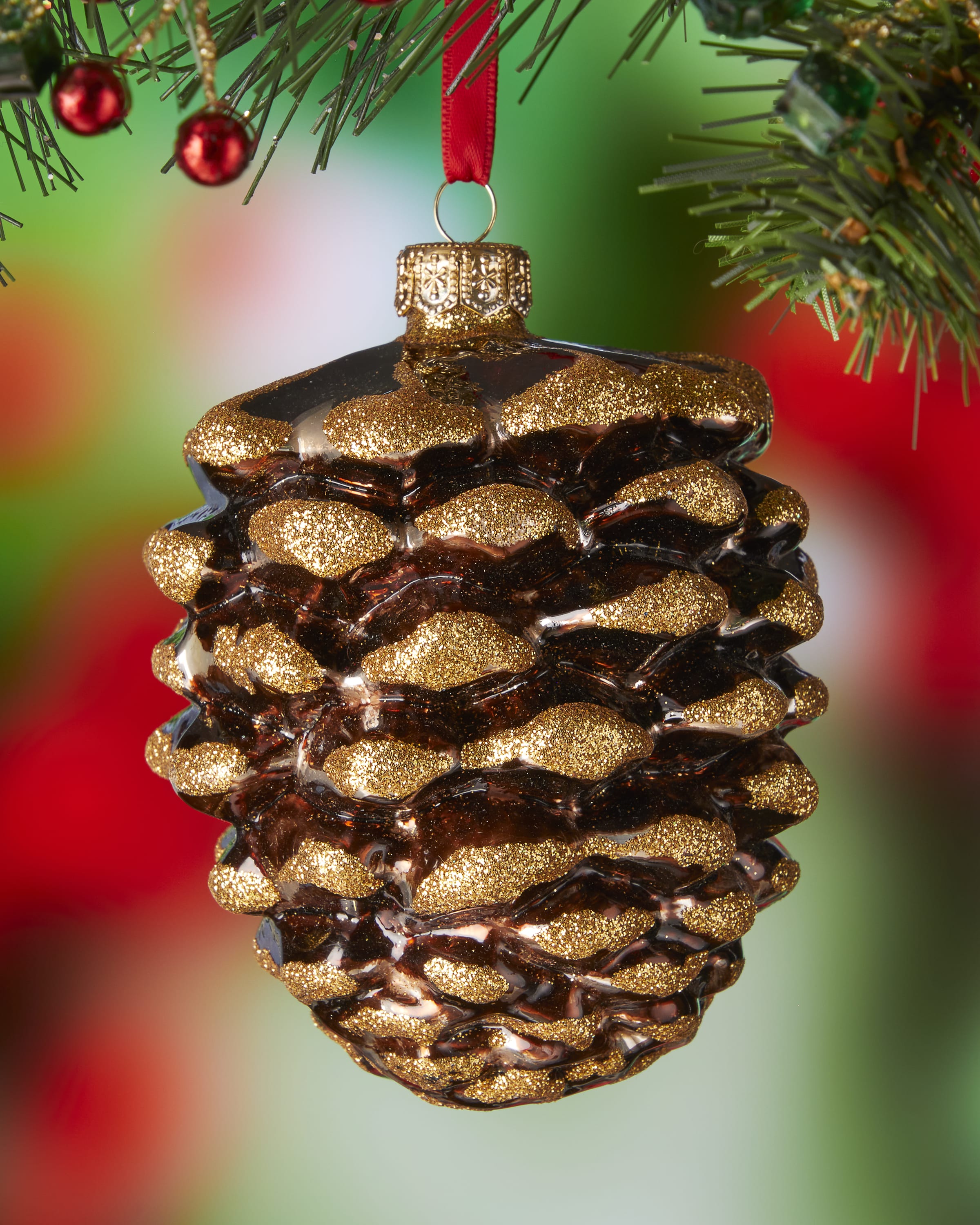 Neiman Marcus 4" Gold Pattern Holiday Ball Ornament Neiman Marcus