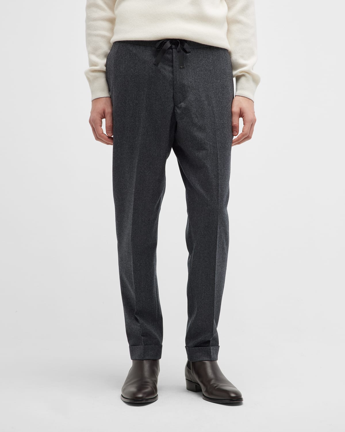Zanella Men's Micro-Check Stretch Wool Dress Pants | Neiman Marcus