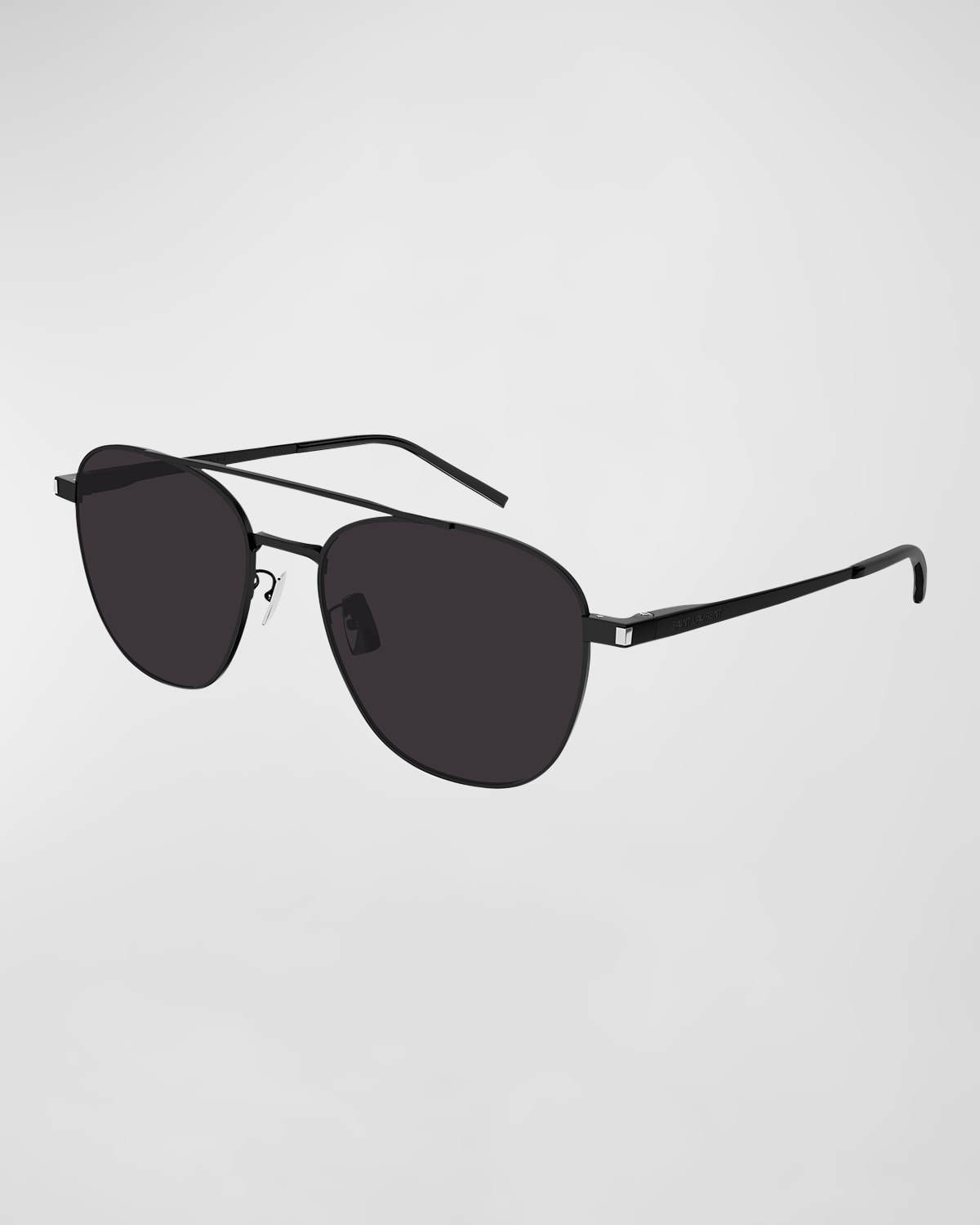 Saint Laurent Men's DoubleBridge Rimless Metal Aviator Sunglasses