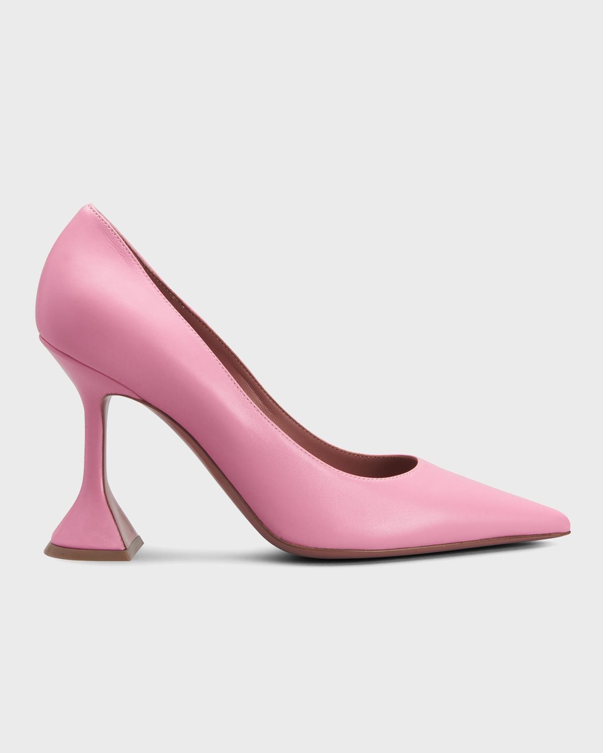 Amina Muaddi Ami Lambskin Pedestal Pumps | Neiman Marcus