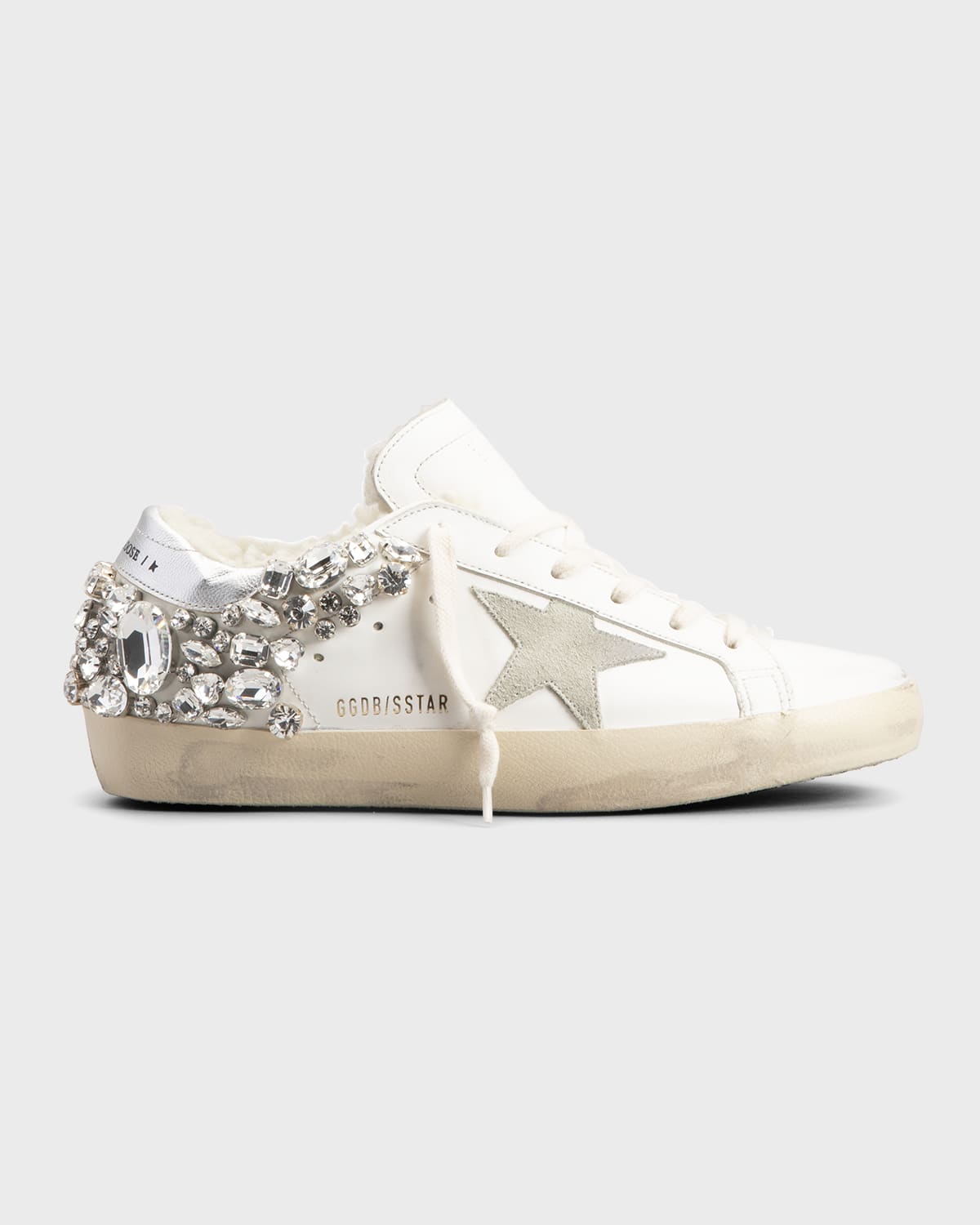 Golden Goose Superstar Leather Glitter Low-Top Sneakers | Neiman Marcus