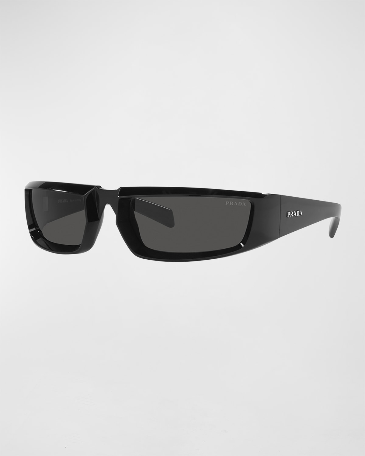 Prada Men's Saddle-Bridge Rectangle Sunglasses | Neiman Marcus