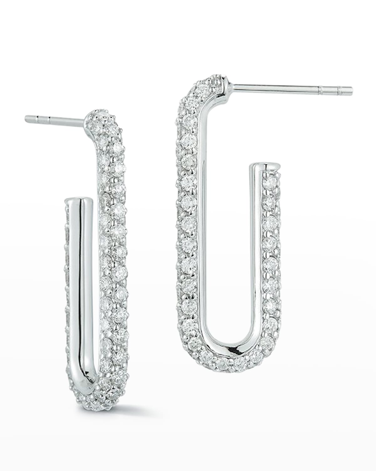 Walters Faith Saxon Rose Gold Plain Chain Link Hoop Earrings, 1.75"L