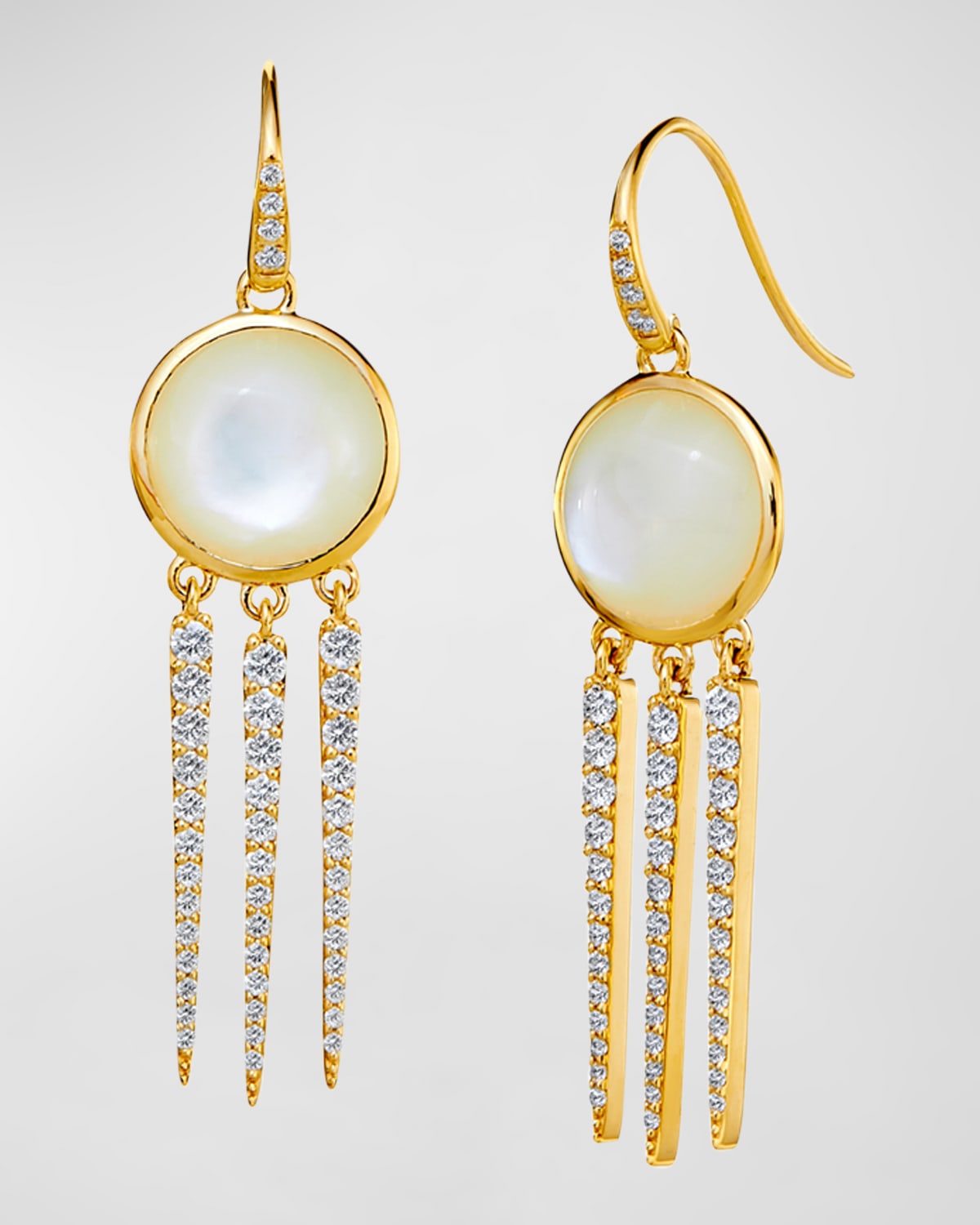 Syna 18k Cosmic Earrings with MotherofPearl and Diamonds Neiman Marcus