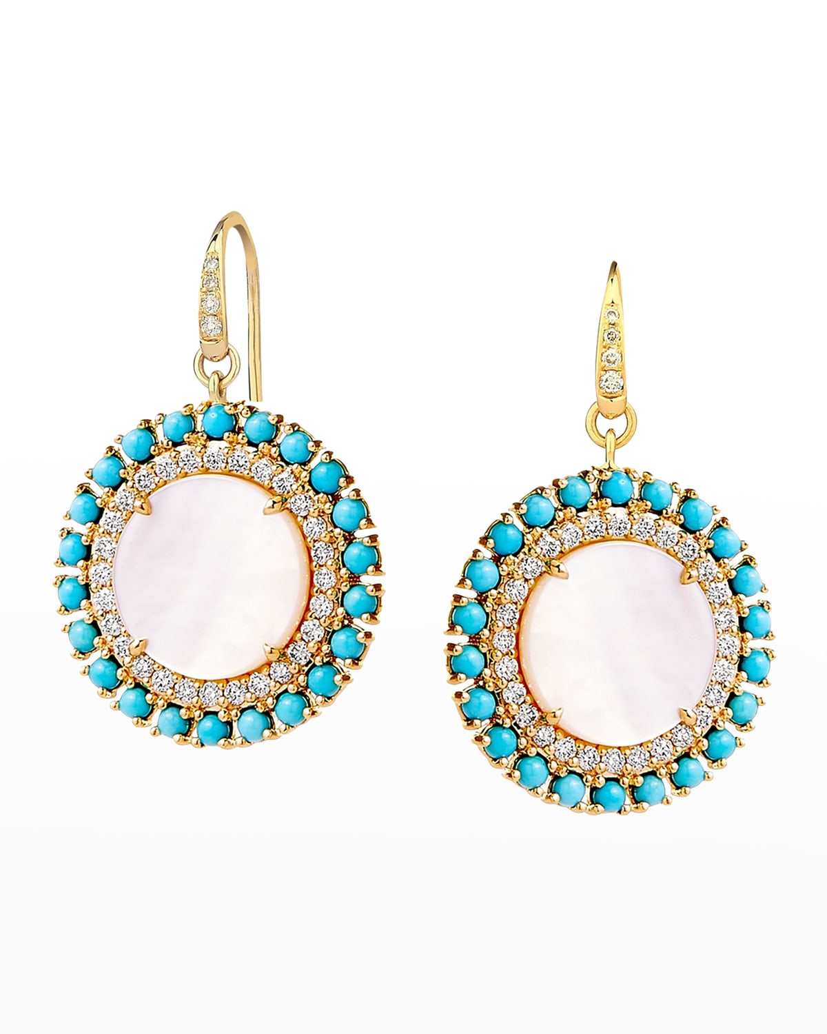 Syna MotherofPearl and Diamond Earrings Neiman Marcus