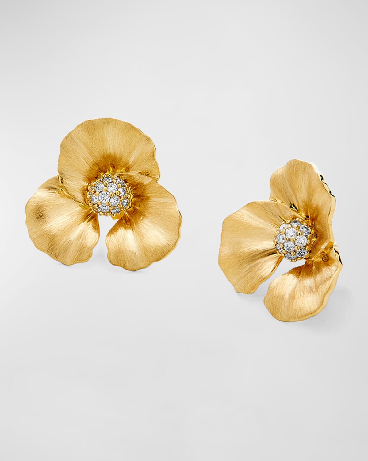 Syna 18k Yellow Gold Diamond Flower Stud Earrings | Neiman Marcus