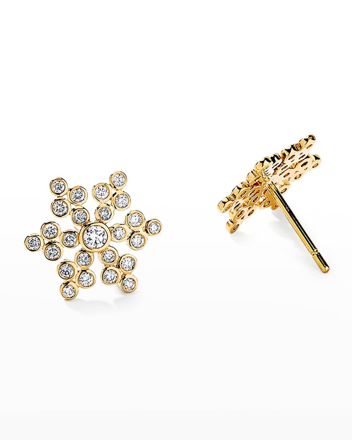 Syna 18k Yellow Gold Diamond Flower Stud Earrings Neiman Marcus