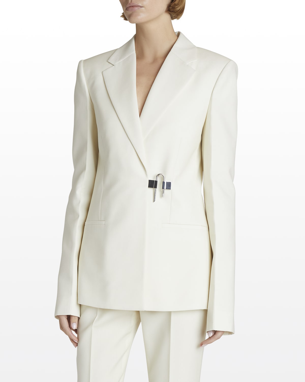 Givenchy U-Lock Collared Wrap Dress | Neiman Marcus