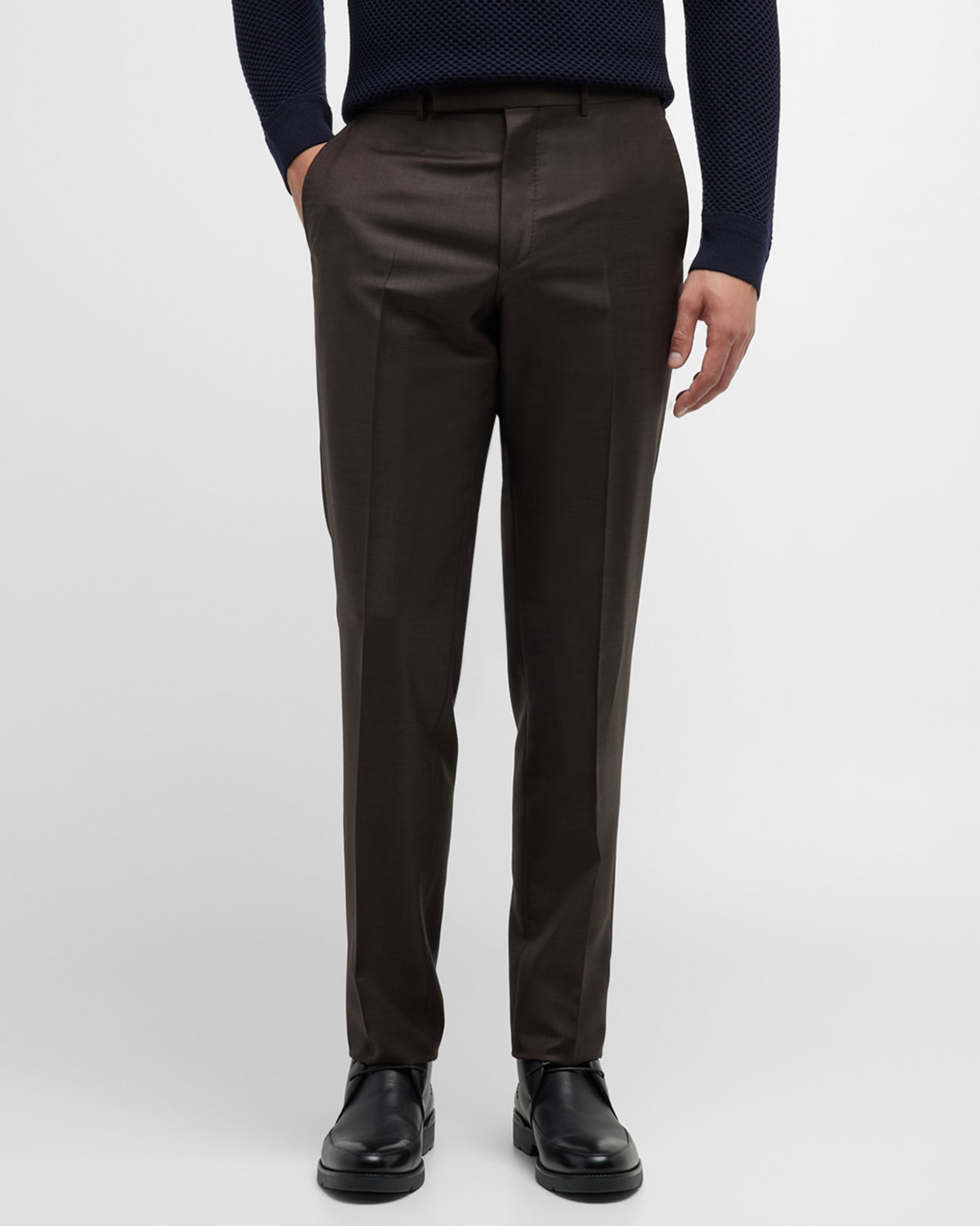 Paul Stuart Men's Harley Solid Wool Pants | Neiman Marcus