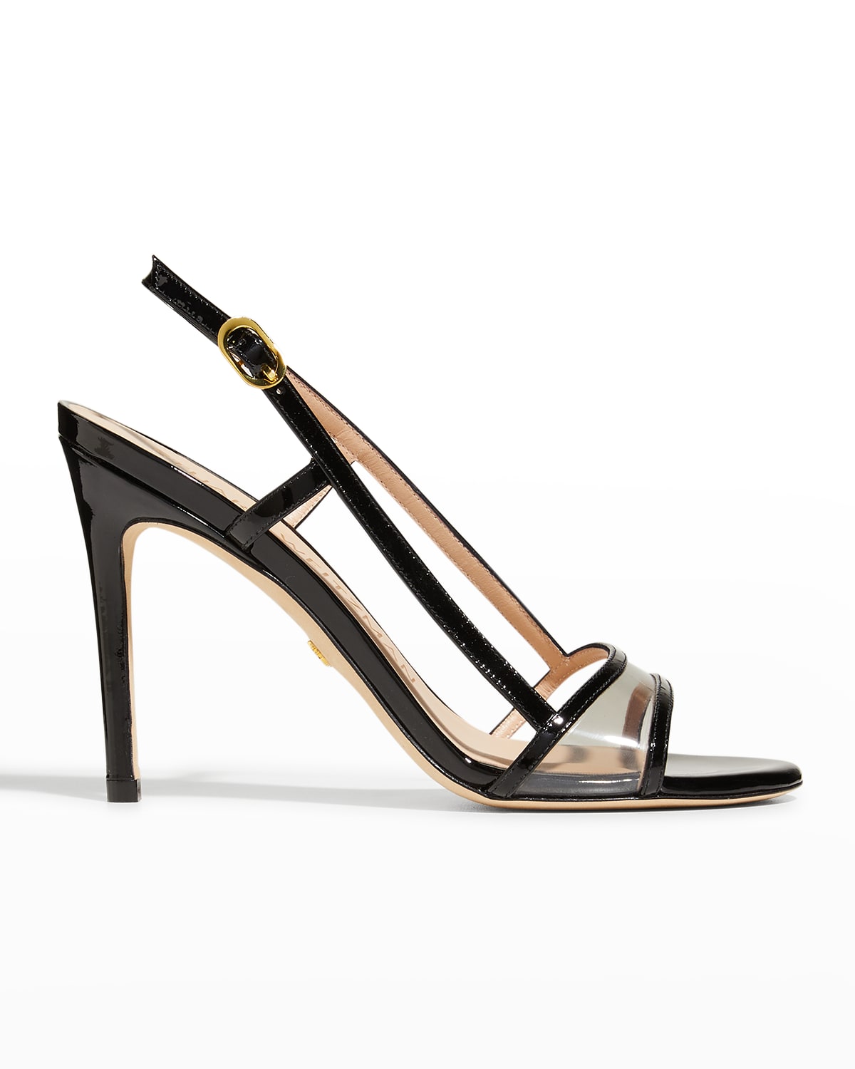 Stuart Weitzman Tia Transparent Wedge Slide Sandals | Neiman Marcus