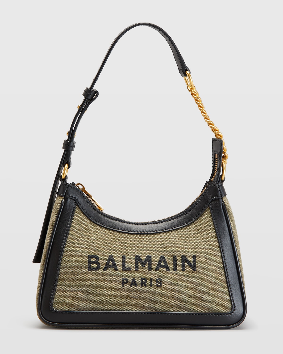 Balmain B Army Monogram-Print Canvas Shoulder Bag | Neiman Marcus