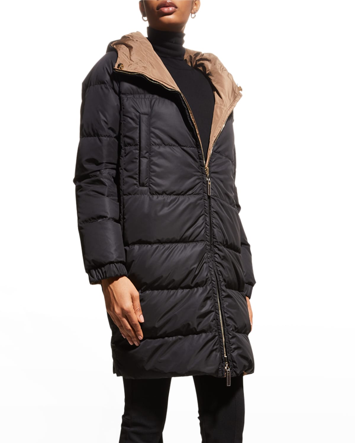 Max Mara Greenpa Belted Hooded Puffer Jacket Neiman Marcus