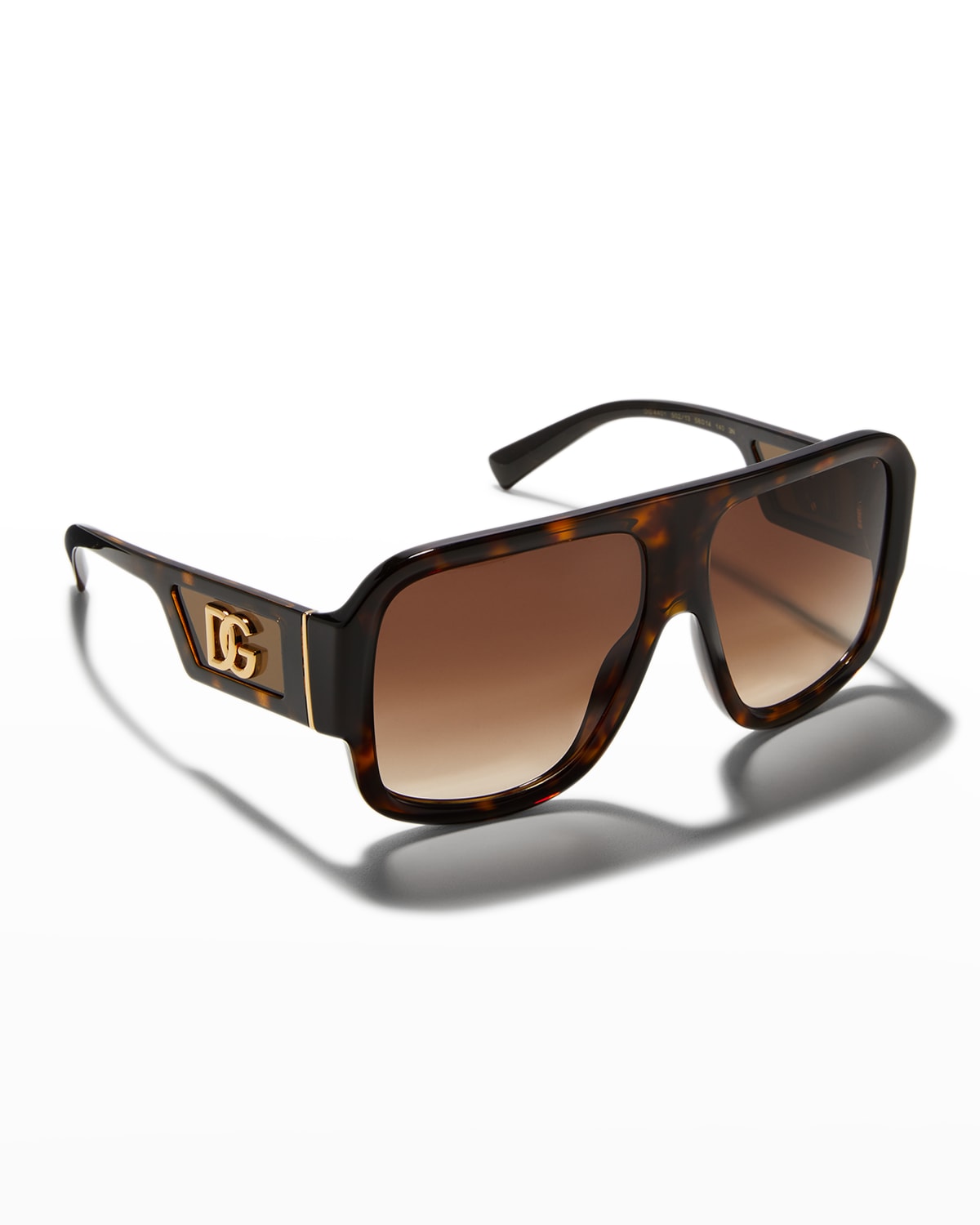 Dolce&Gabbana Men's Rectangle Acetate DGLogo Sunglasses Neiman Marcus