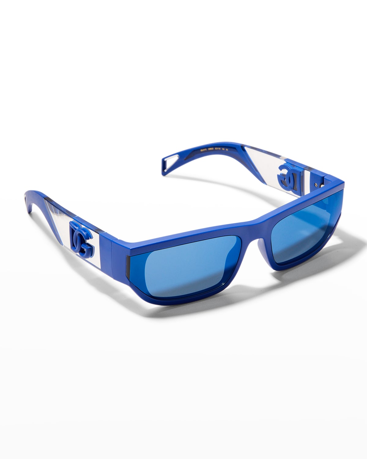 Fendi Men's Raised Logo Rectangle Sunglasses Neiman Marcus