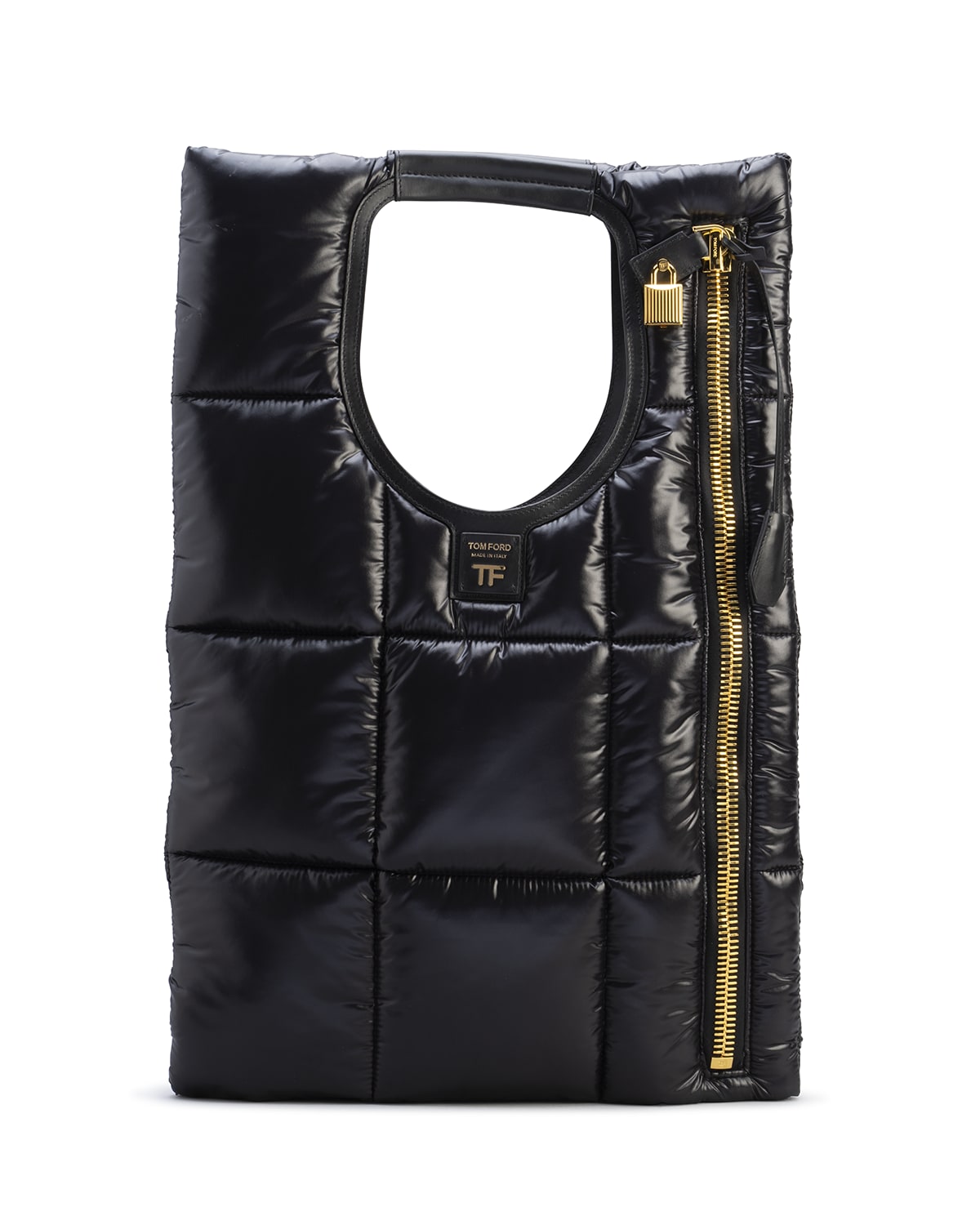 quilted nylon shoulder bag