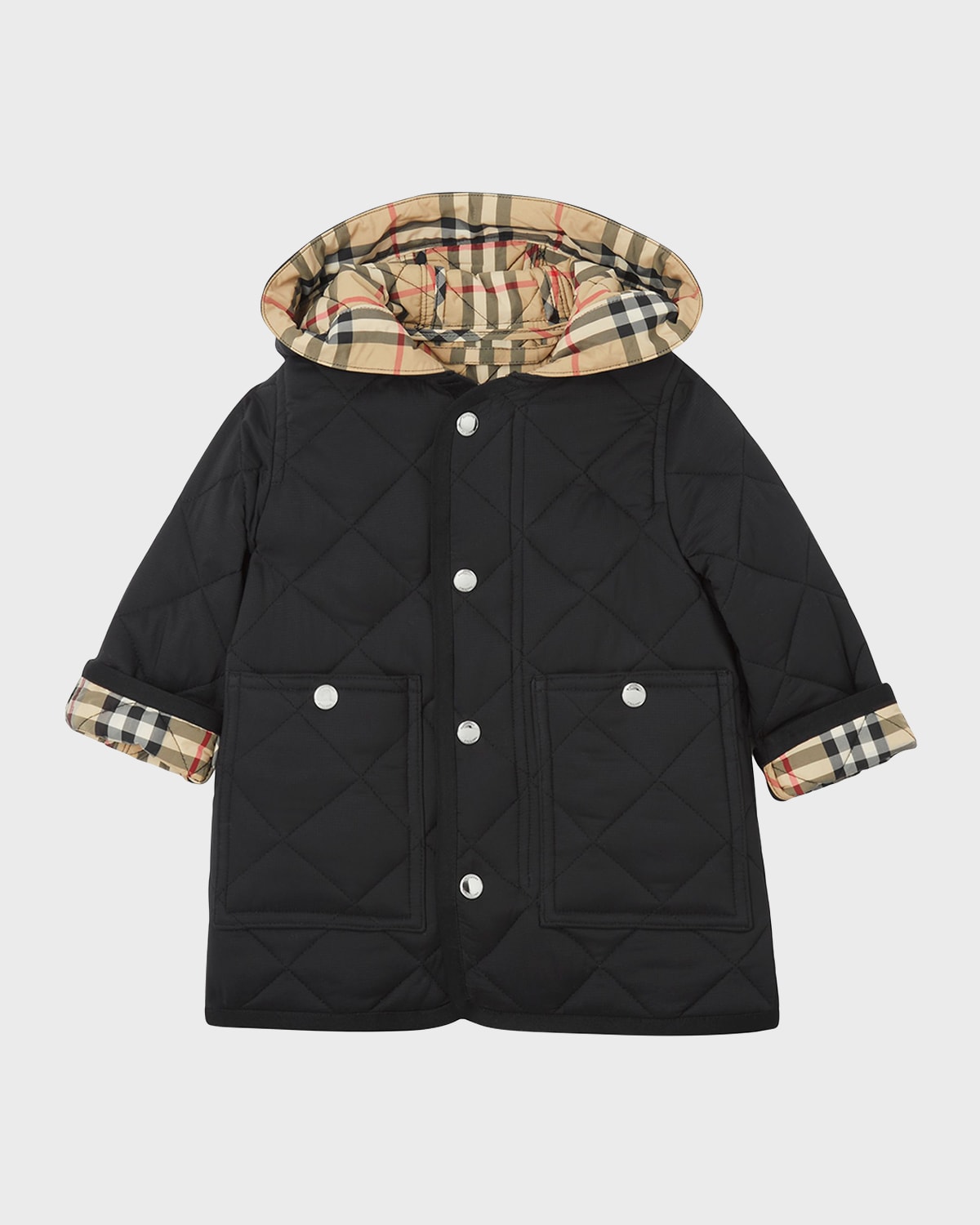 Burberry Kid's Reilly Diamond-Quilted Hooded Jacket, Size 6-12M | Neiman  Marcus