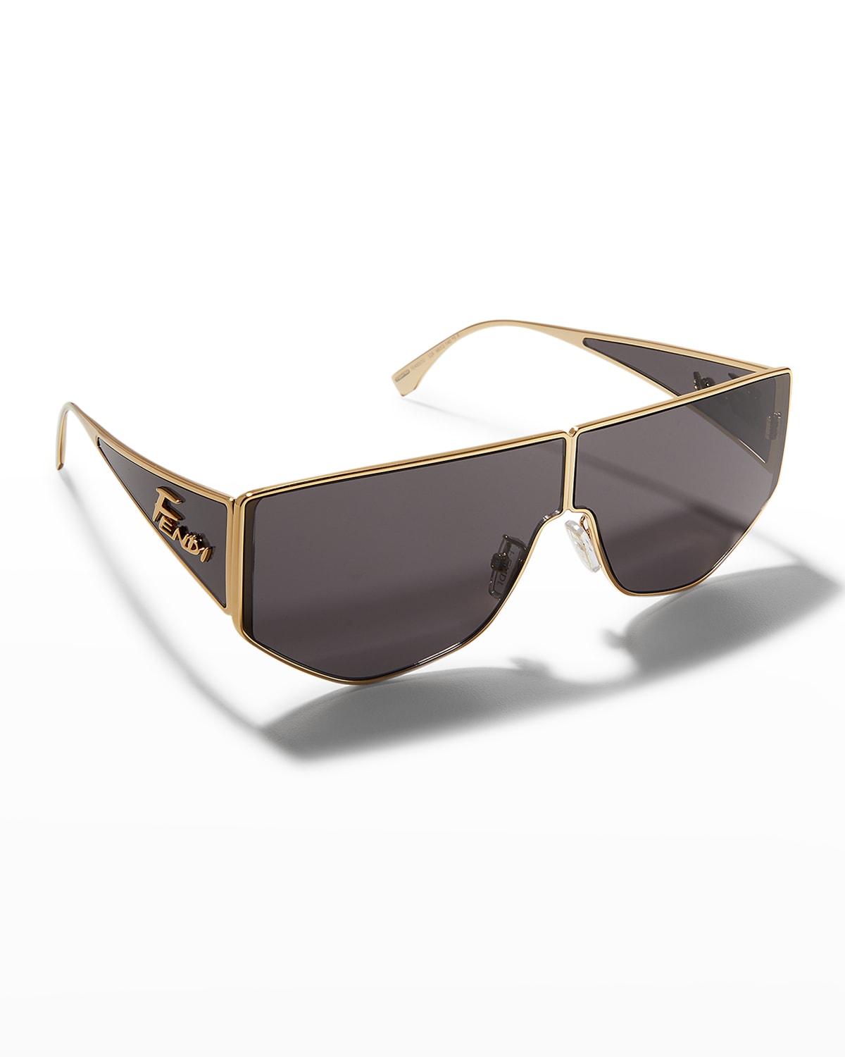 Fendi FF Logo Square Metal Sunglasses | Neiman Marcus