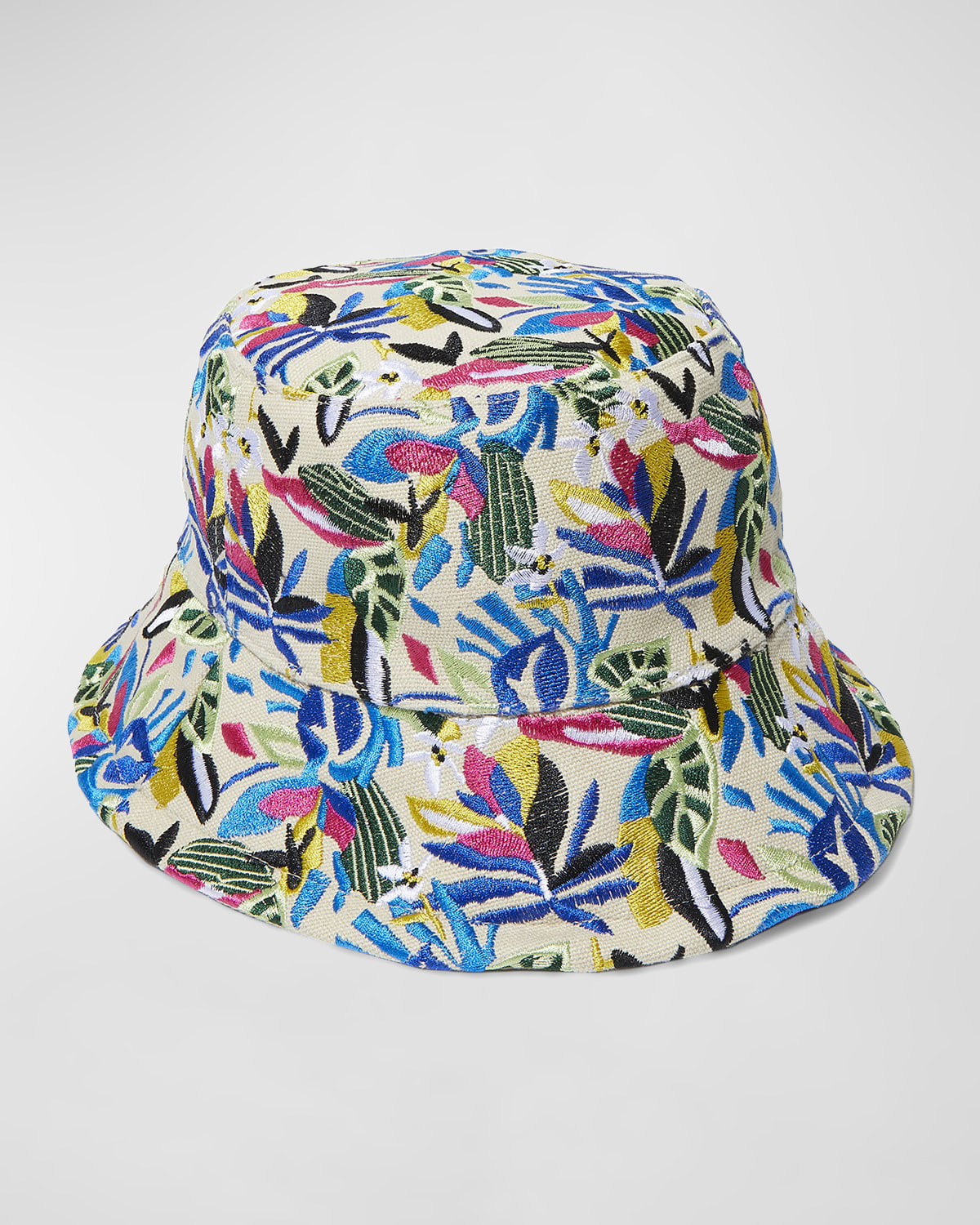 CLONEY Kid's Ecru Embroidered Bucket Hat Neiman Marcus