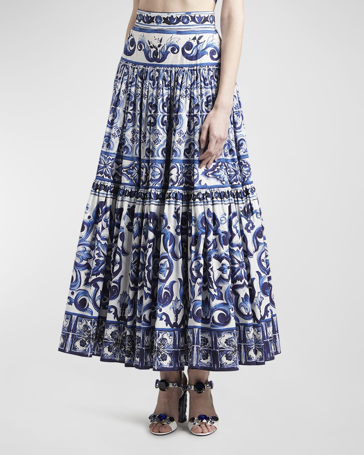 Ella Midi Skirt Grecian Tiles main image 0