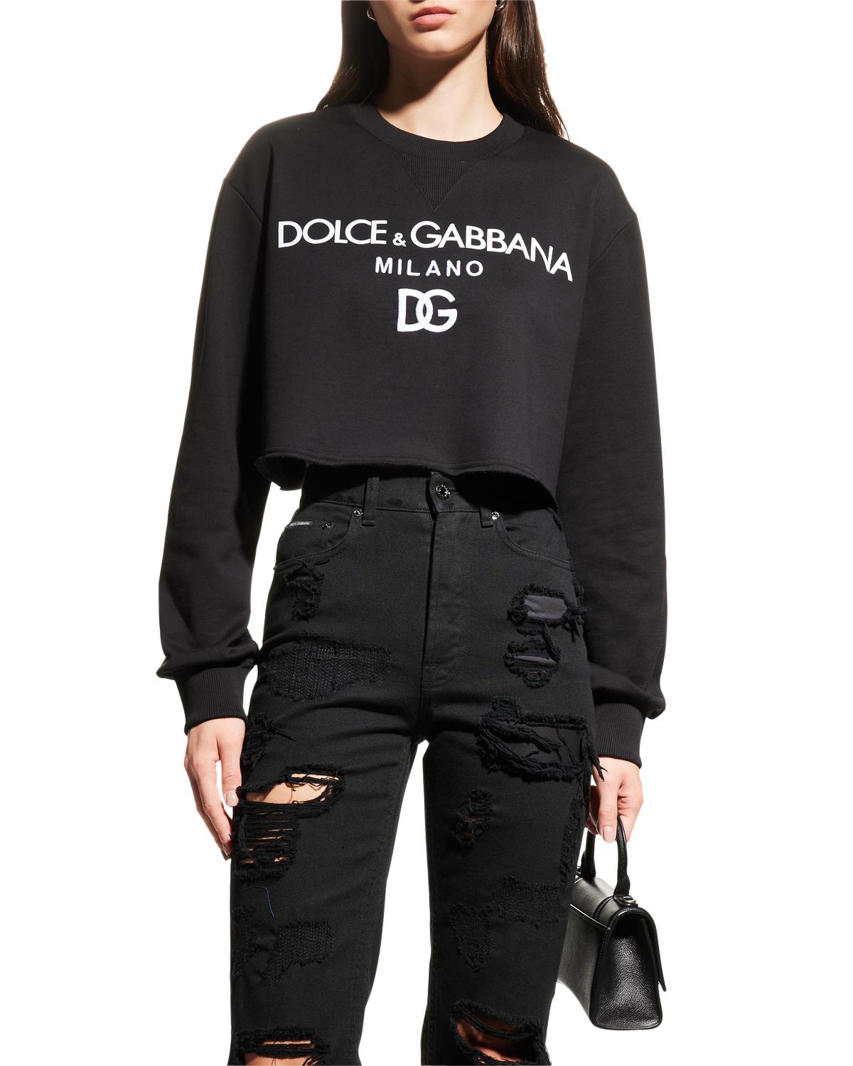 Dolce & Gabbana Black Crewneck Pullover STAFF Sweater Wool
