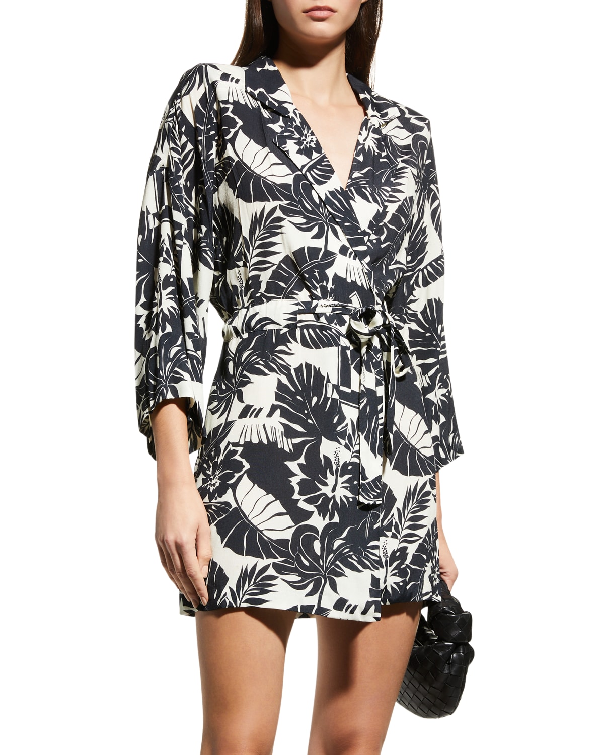 Acler Wayside Printed Draped Wrap Dress Neiman Marcus