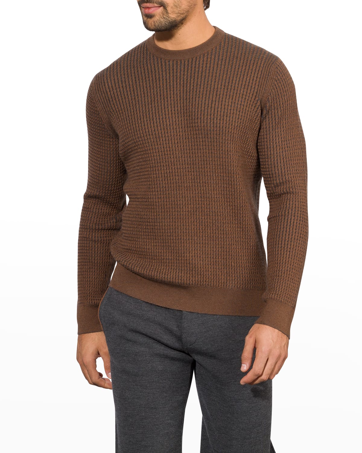 Stefano Ricci Men's Cashmere-Silk Geometric Crewneck Sweater | Neiman ...