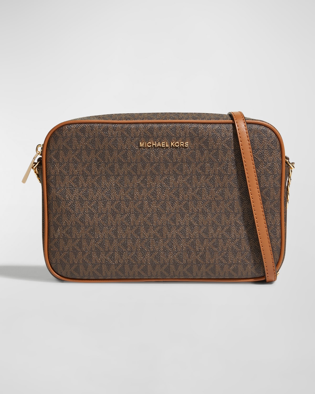 MICHAEL Michael Kors Monogram Leather Zip Camera Crossbody Bag | Neiman  Marcus