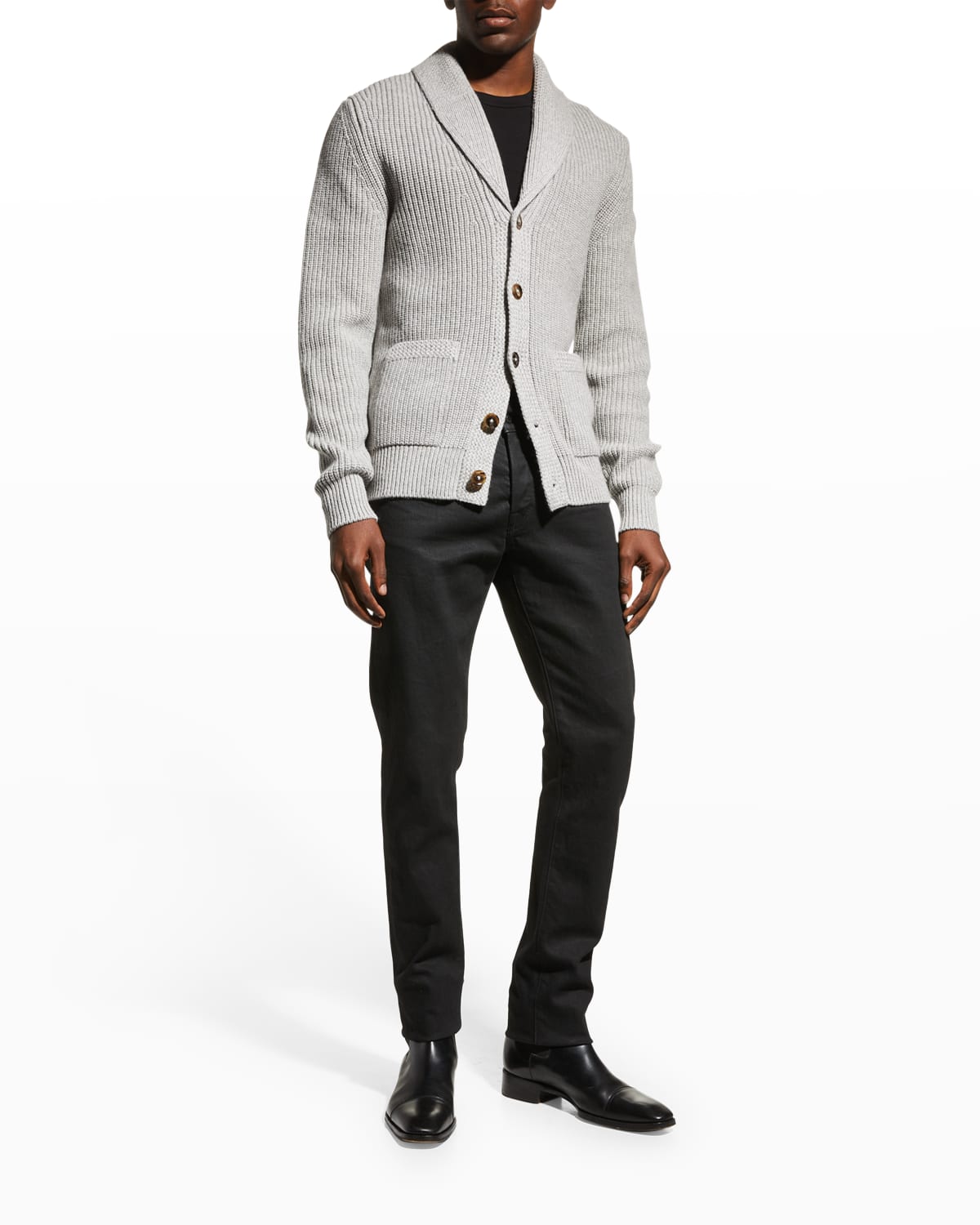 TOM FORD Men's Cashmere-Linen Knit Cardigan | Neiman Marcus