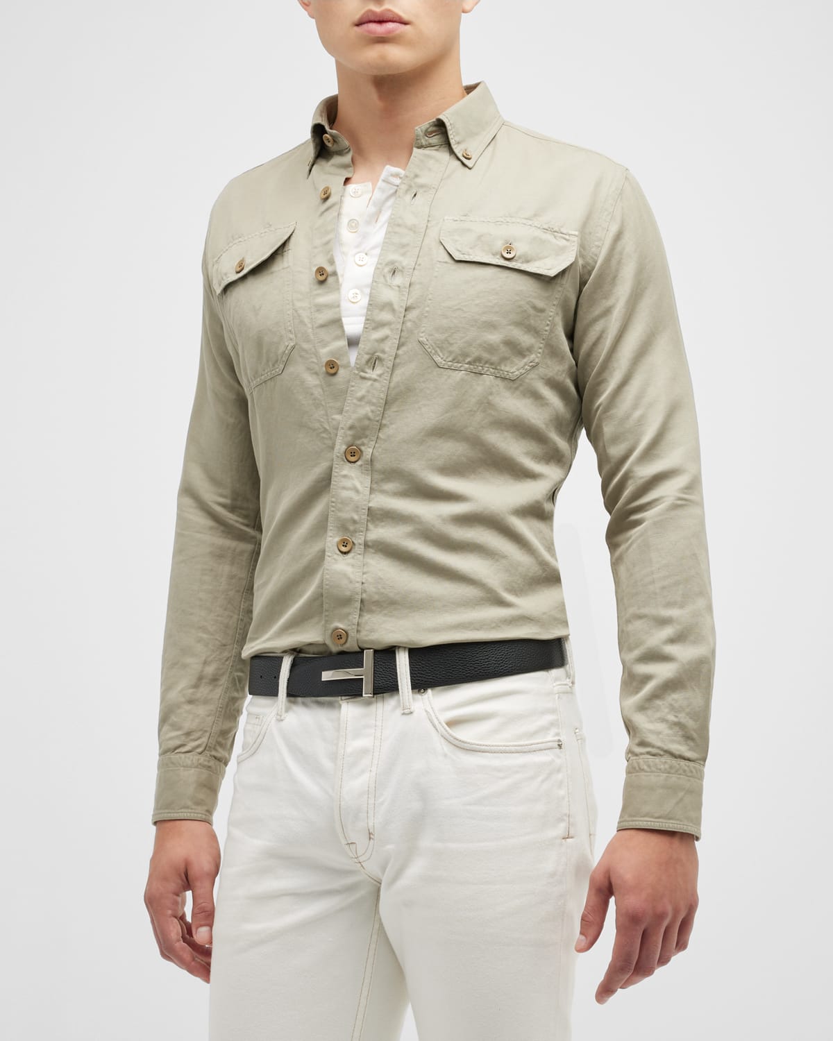 Tom Ford Men's Regular Fit Shirt Black