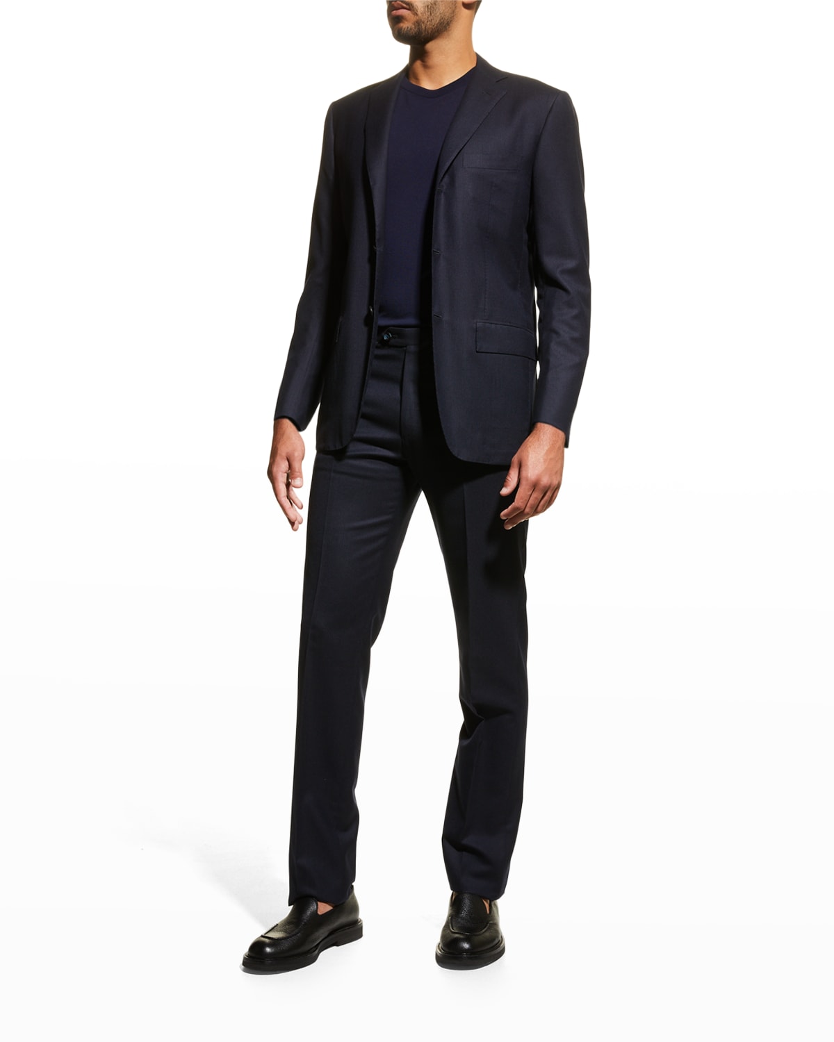 Kiton Men's Glen Plaid Wool-Silk Suit | Neiman Marcus