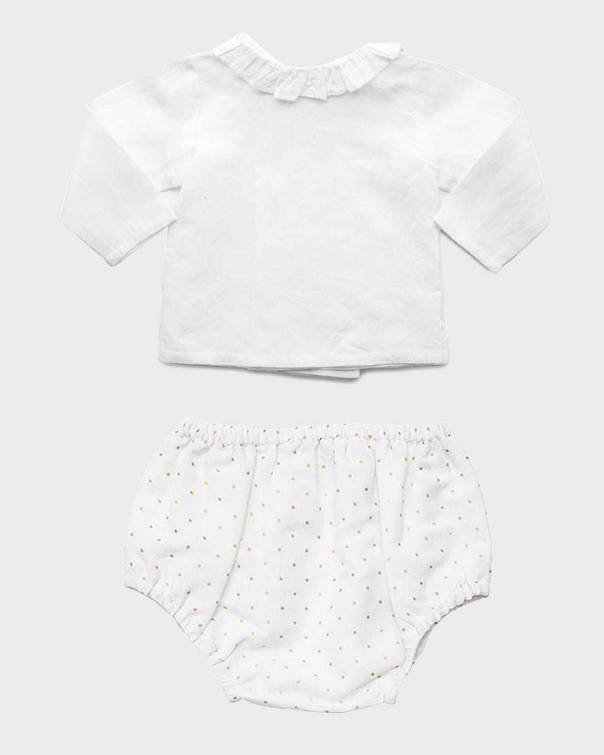 Baby Loren Girls Blue Apple Print Top with Navy Blue Bloomers main image 1