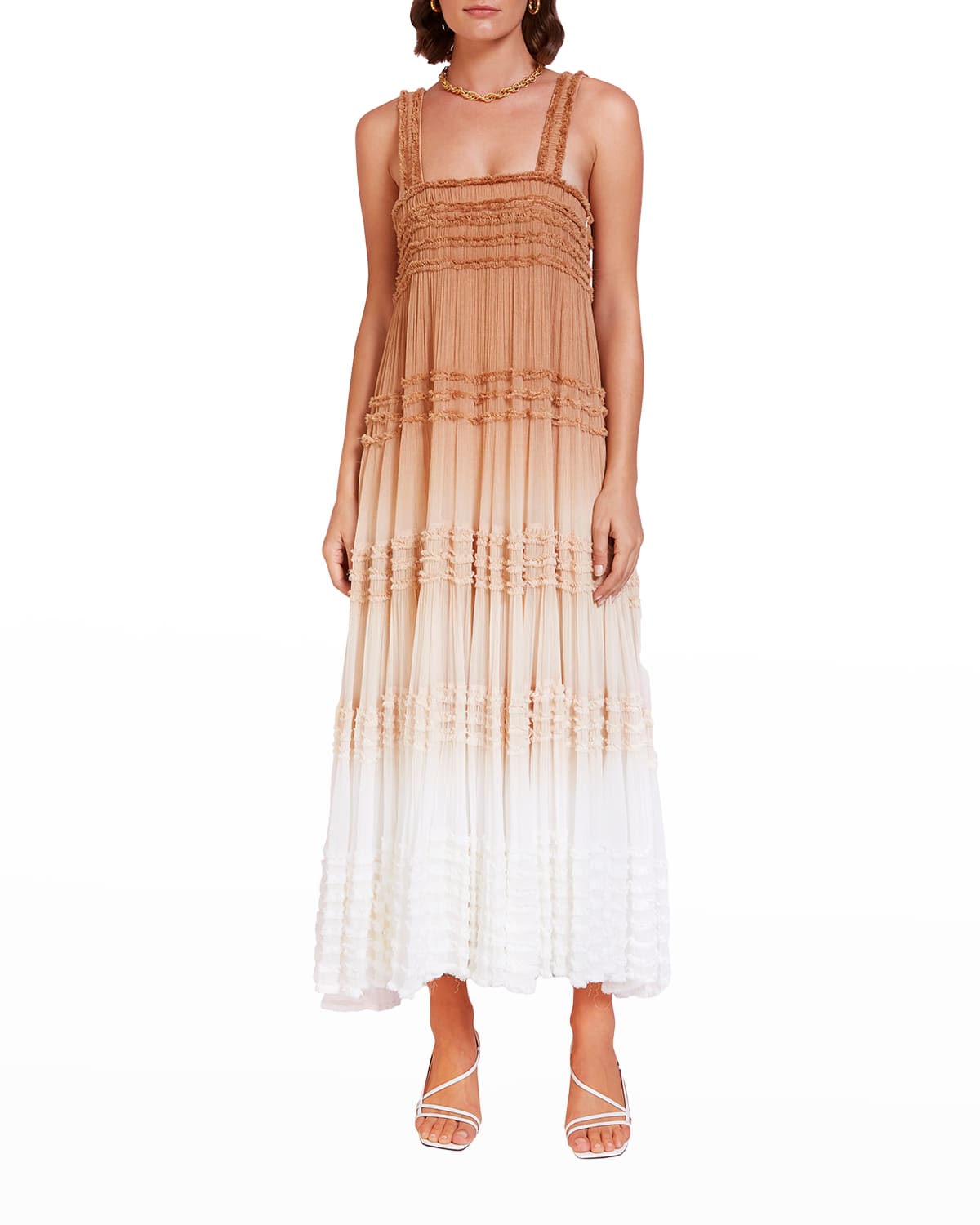 Magali Pascal Jillian Cutout-Waist Plunge Maxi Dress | Neiman Marcus