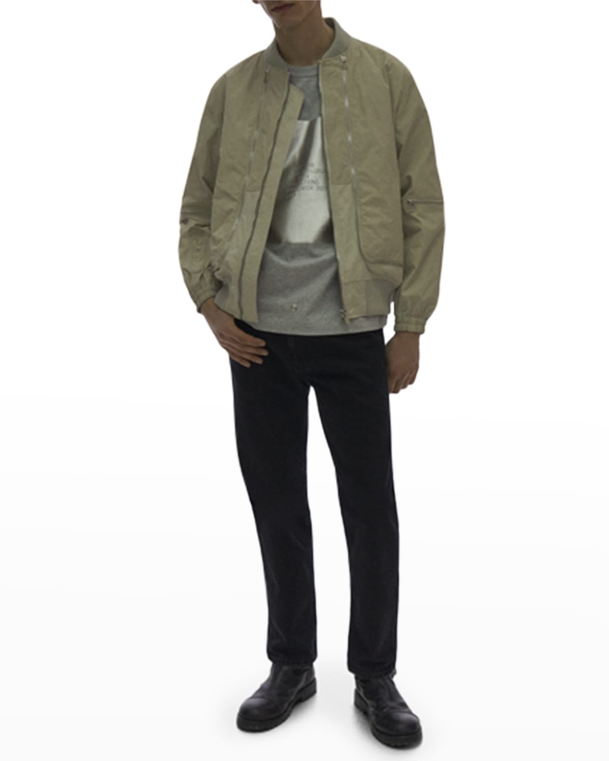 Balmain Men's Desert MultiCut Bomber Jacket Neiman Marcus