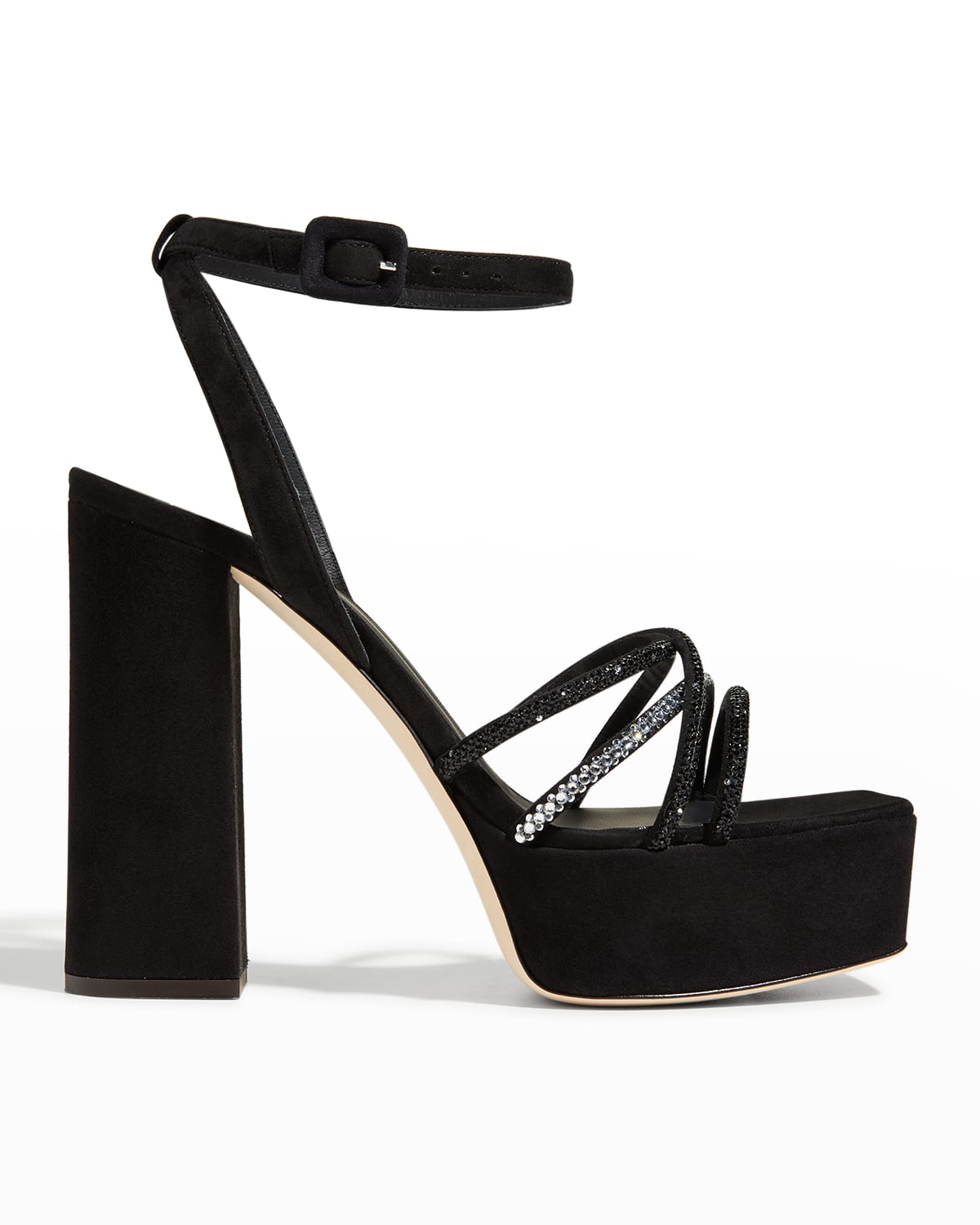 Giuseppe Zanotti Saintro Iridescent Ankle-Strap Platform Sandals ...