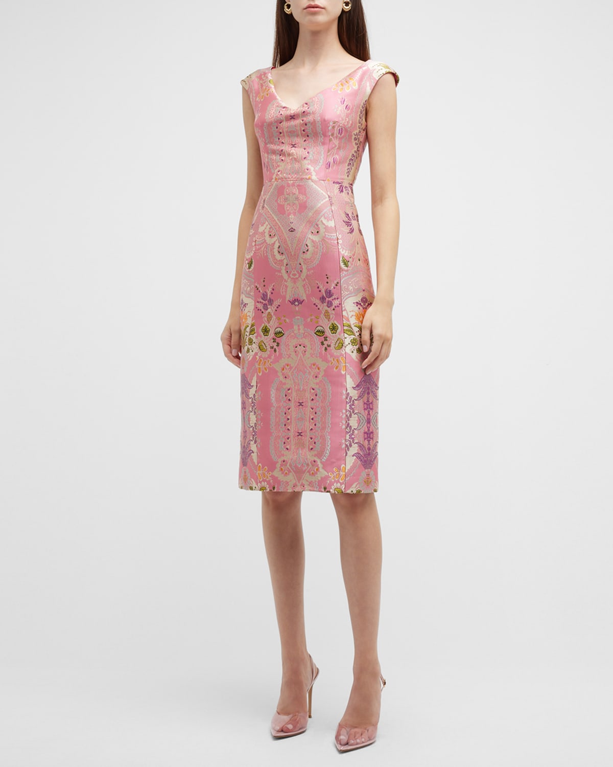 louren geometric jacquard pencil dress | www.innoveering.net