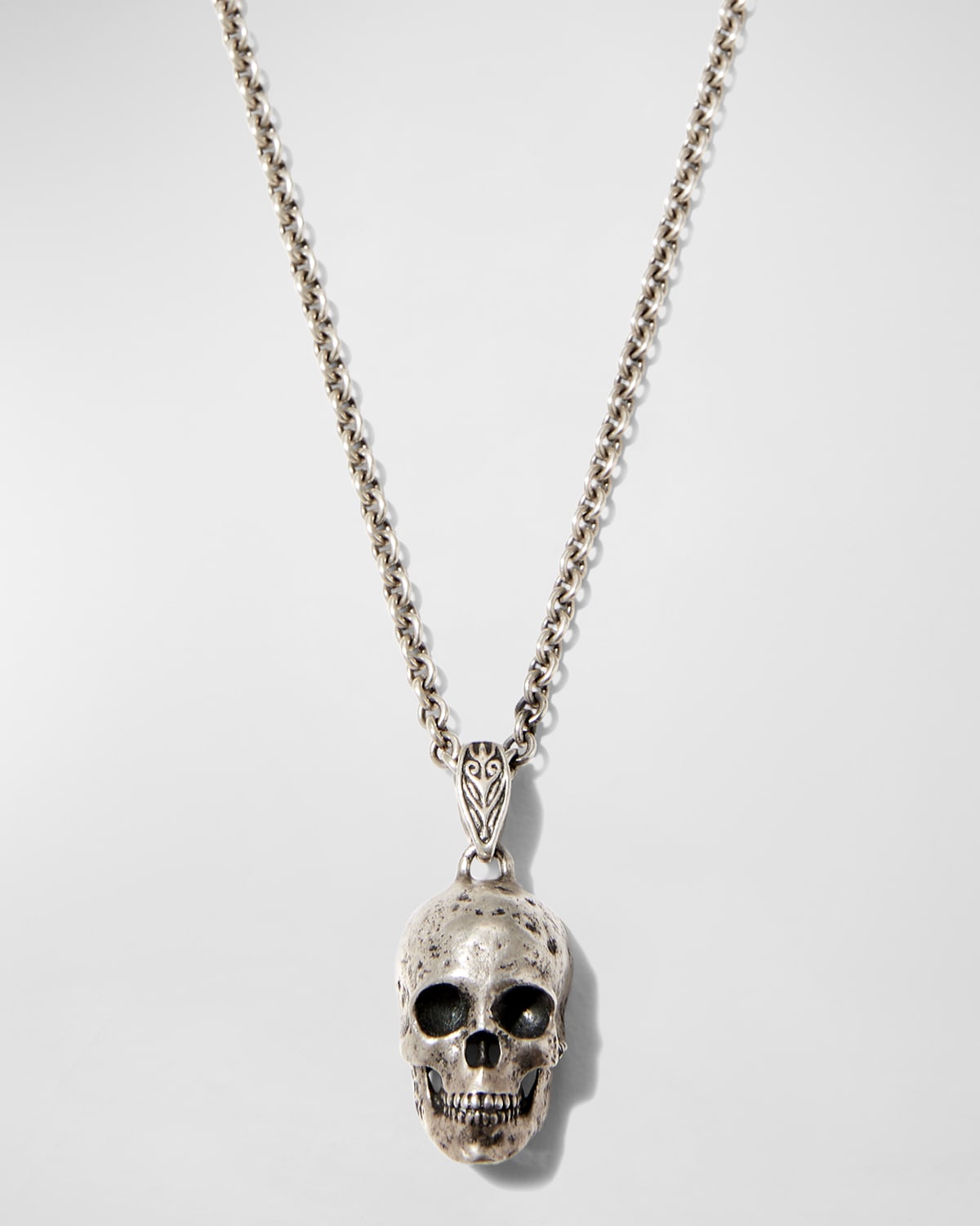John Varvatos Men's TwoTone Skull Pendant Necklace, 24"L Neiman Marcus