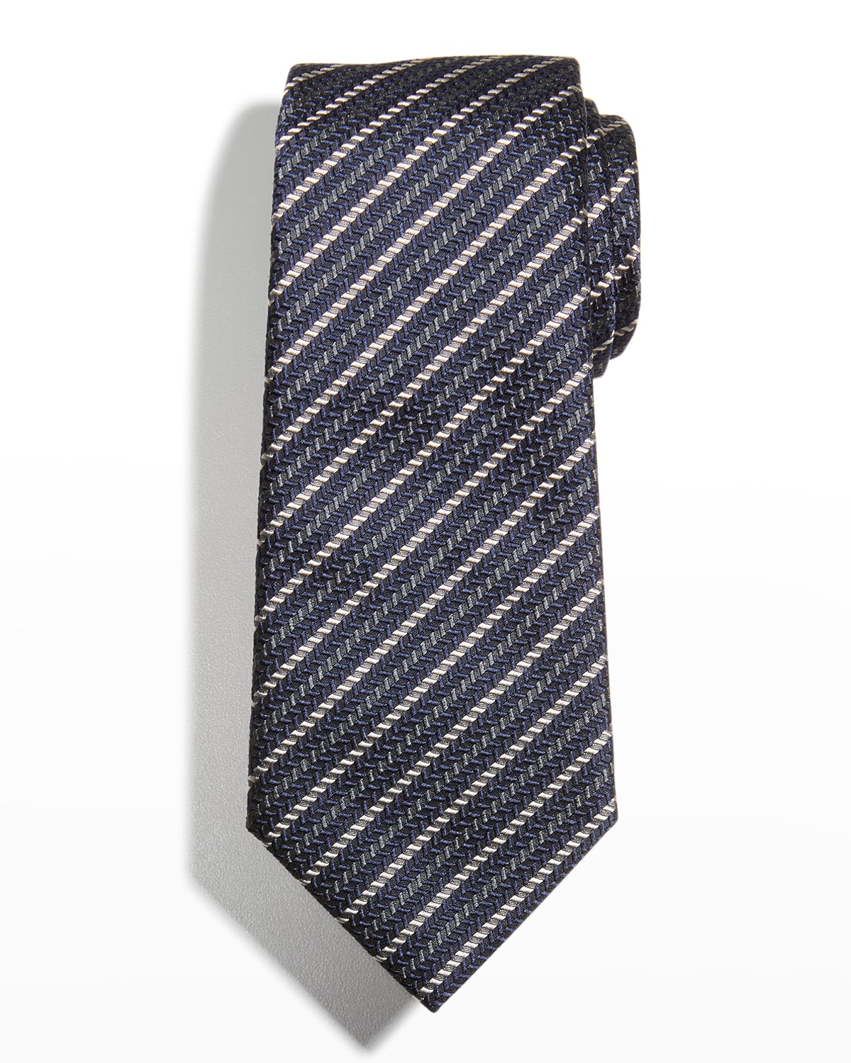 Giorgio Armani Men's Herringbone Jacquard Silk Tie | Neiman Marcus