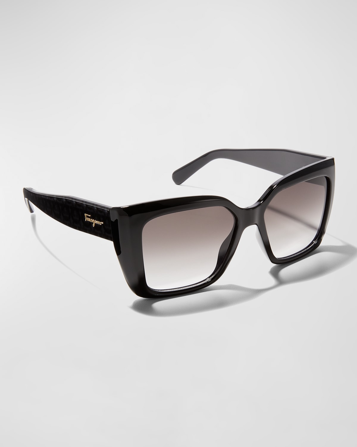 Saint Laurent Logo Rectangle Injection Plastic Sunglasses Neiman Marcus