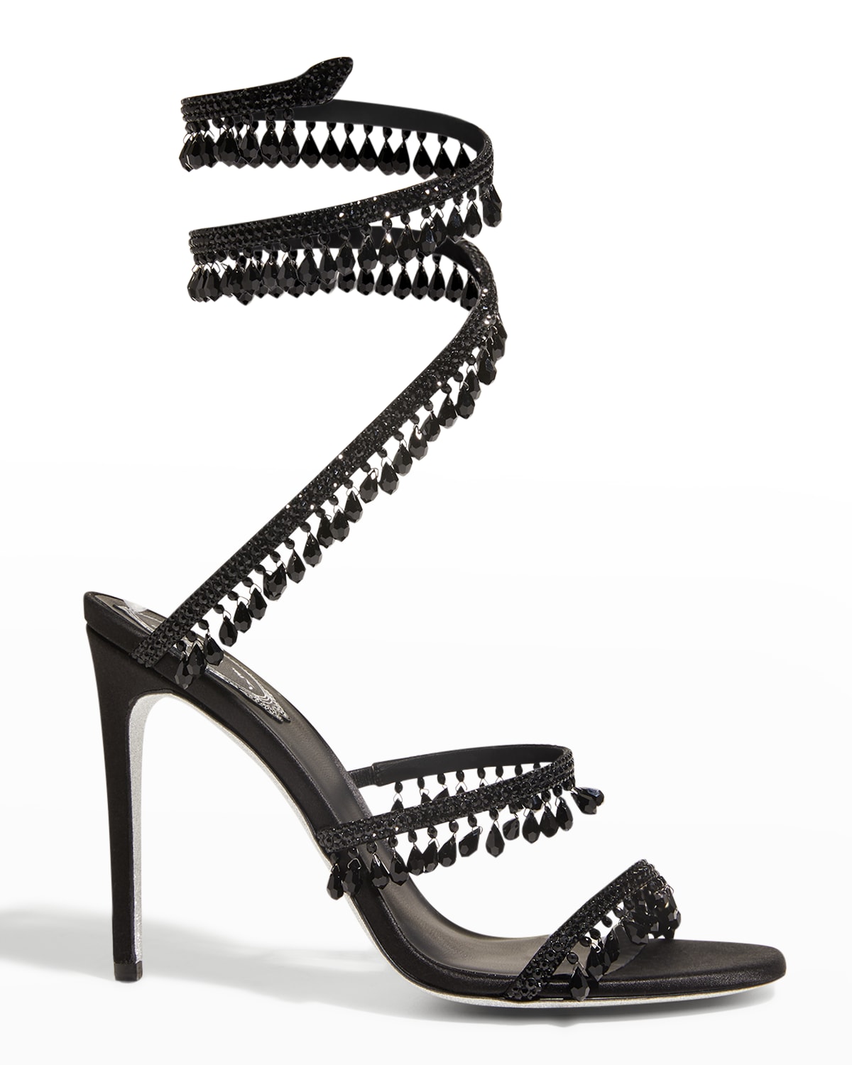 Rene Caovilla Chandelier Beaded SnakeWrap Platform Sandals Neiman Marcus