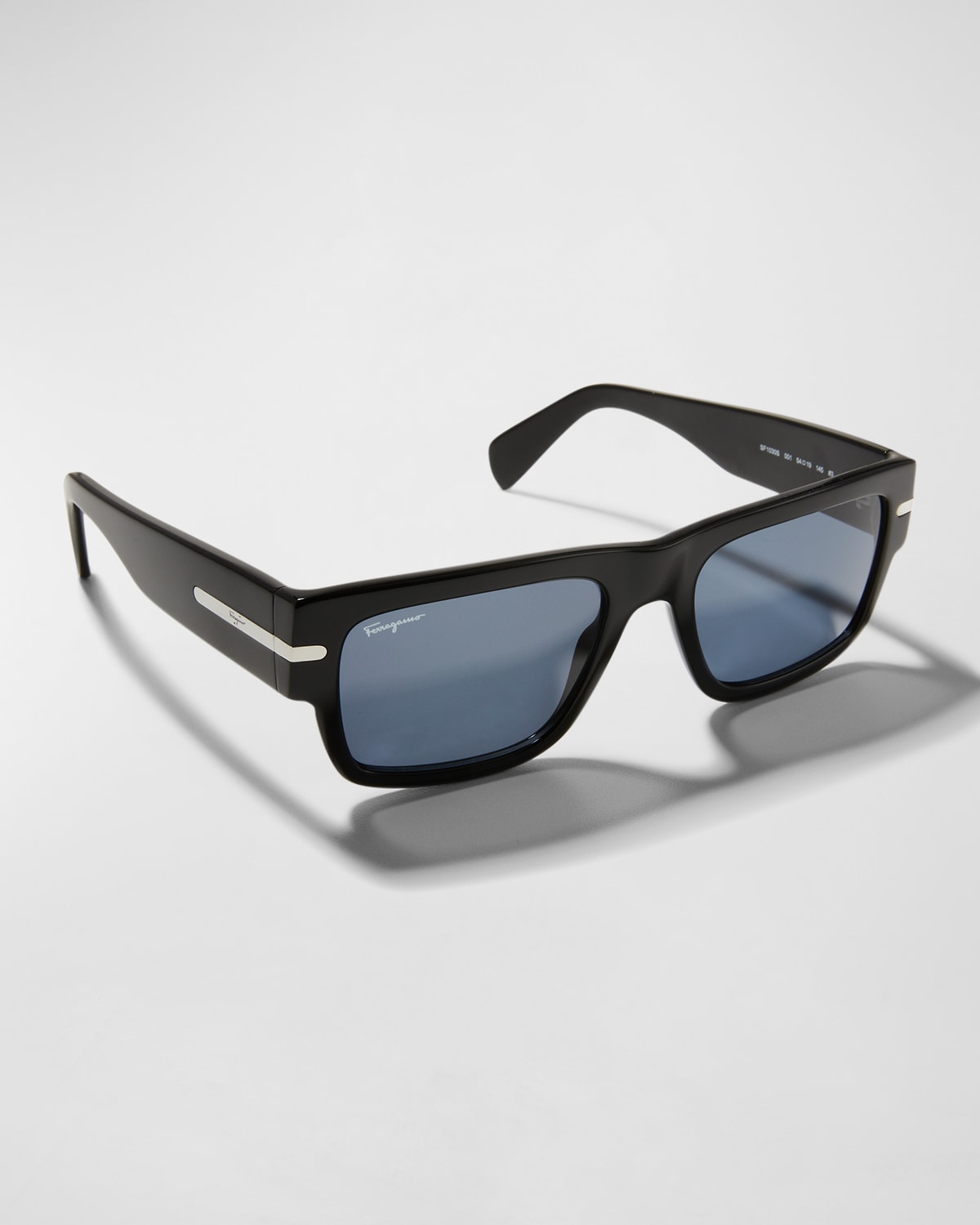 Ferragamo Men's Classic Logo Acetate Rectangle Sunglasses Neiman Marcus