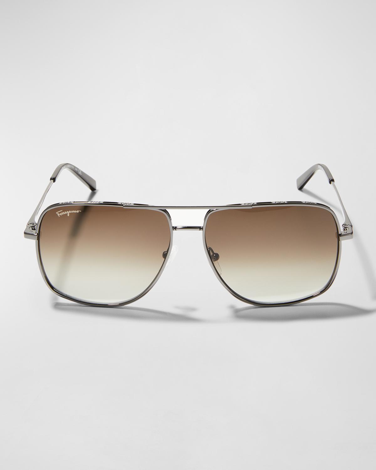 Salvatore Ferragamo sunglasses with Gancini metal detail SALVATORE FERRAGAMO Gancini Hexagon Sunglasses – More Than  main image 3