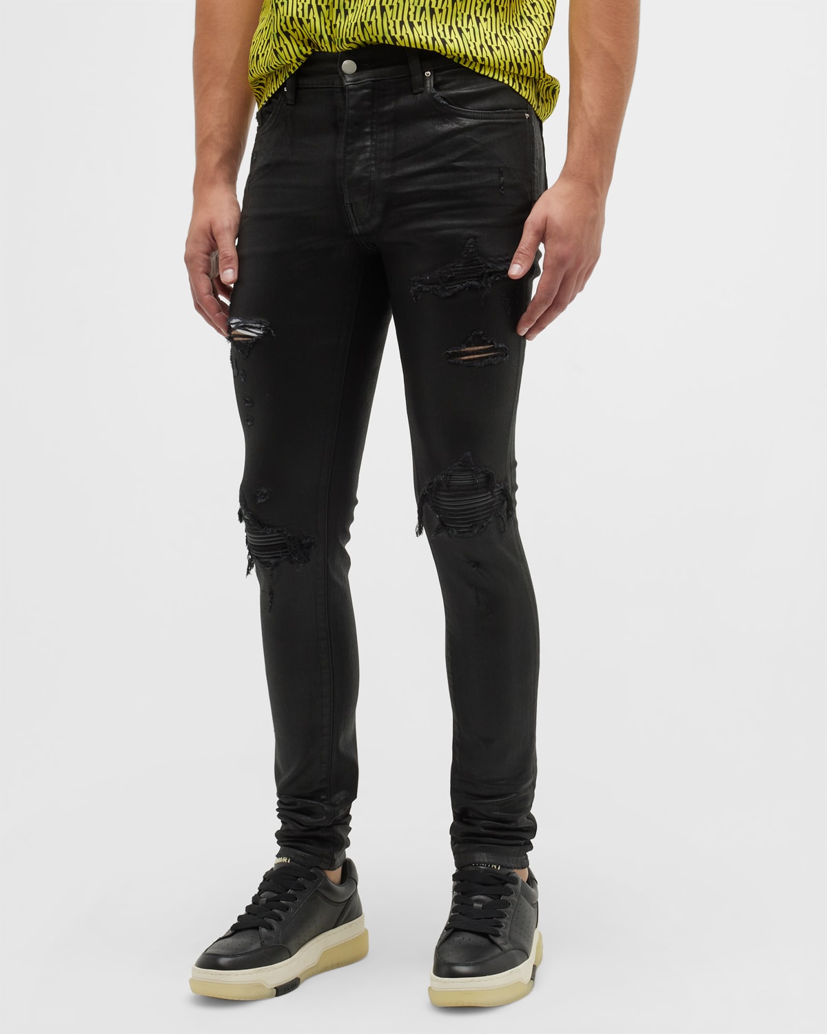 Amiri Men's MX1 Destroyed Skinny Jeans | Neiman Marcus