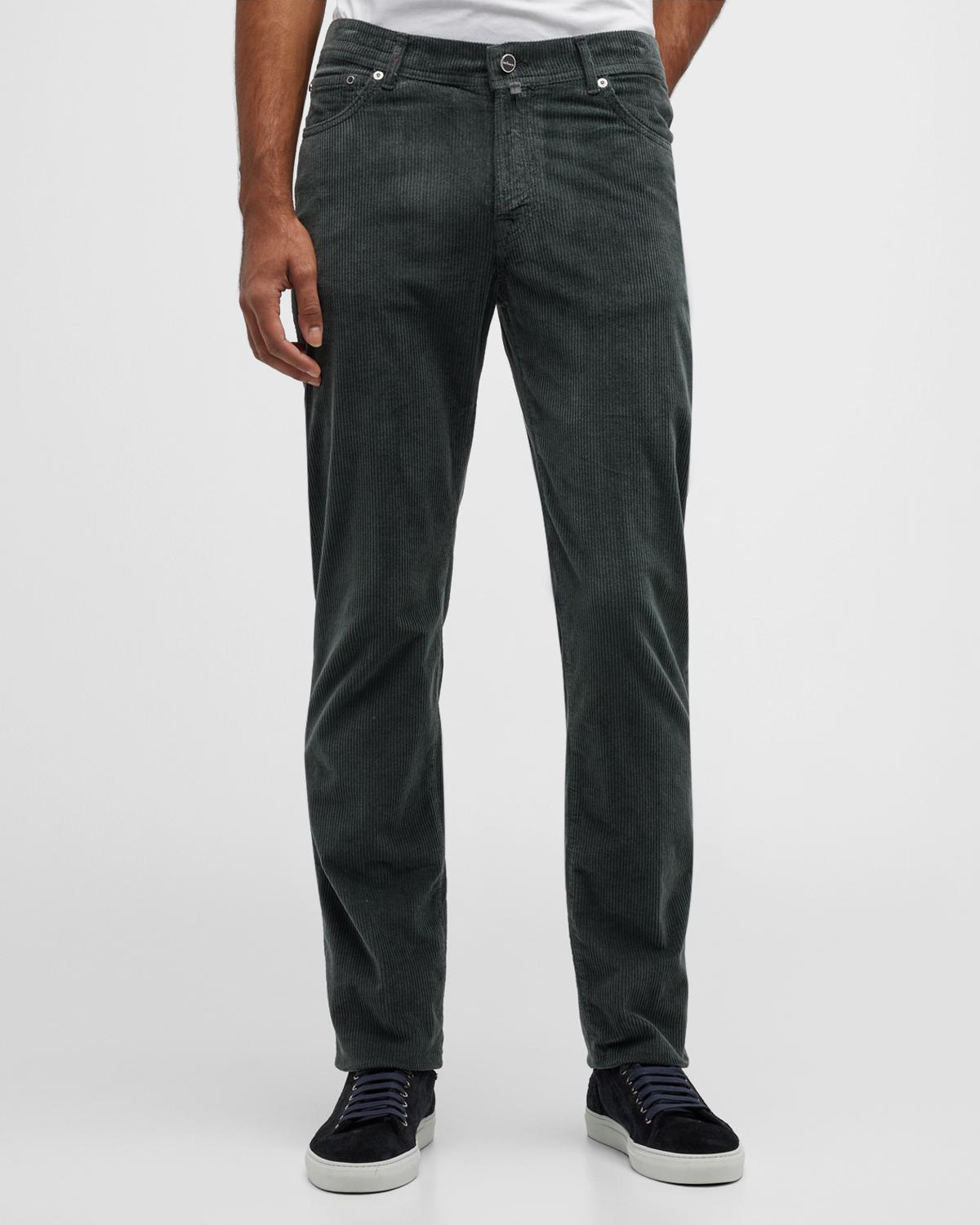 Yoeasy Men's Slim Fit Stretch Corduroy Pants - 5 Pocket Casual Pant